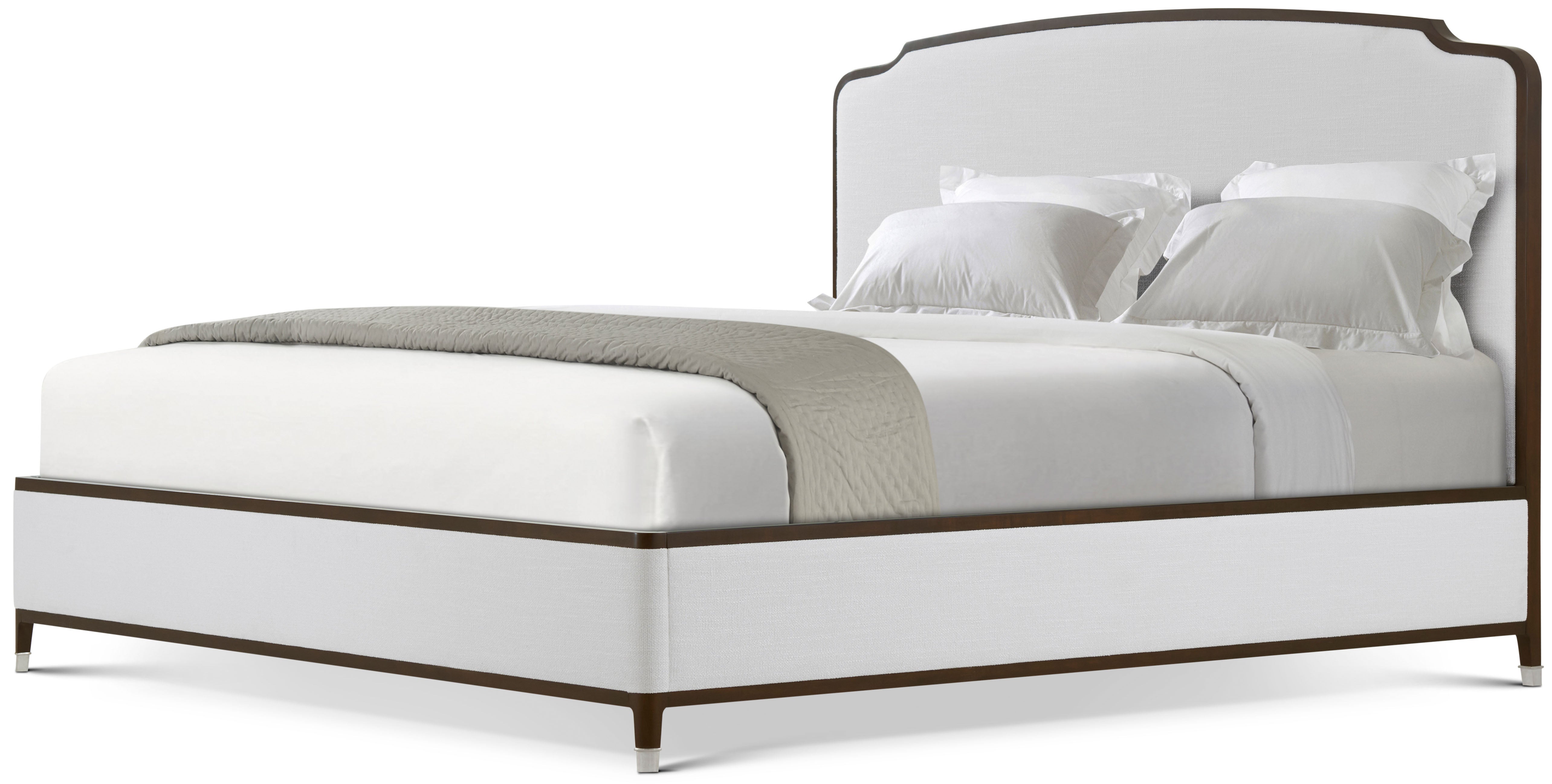Spencer London Upholstered King Bed in Maple Wood, Brass - Theodore Alexander