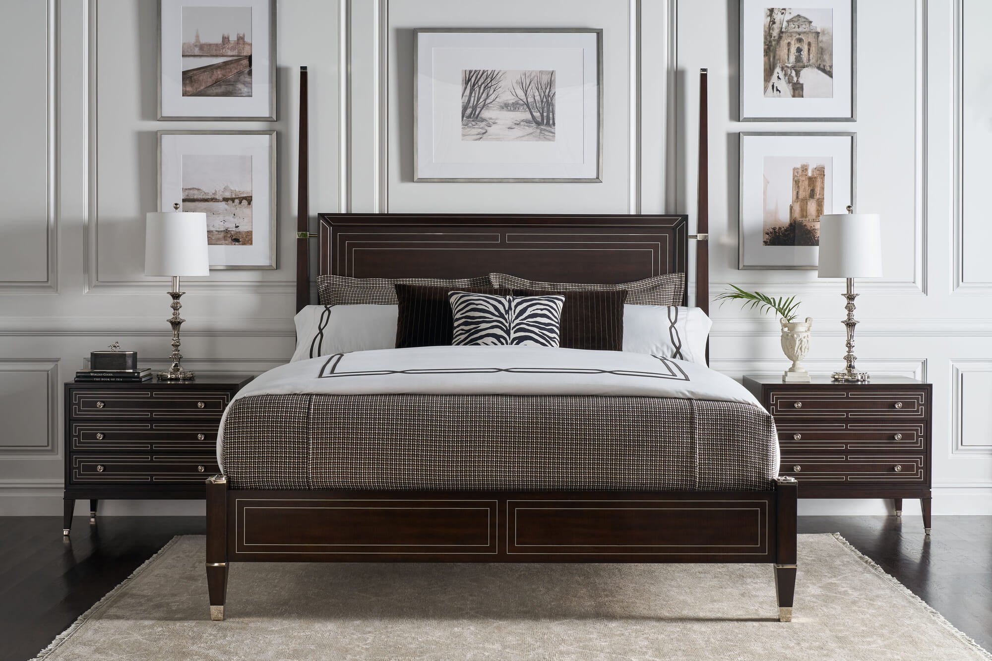 Spencer London King Poster Bed - Beds by Theodore Alexander