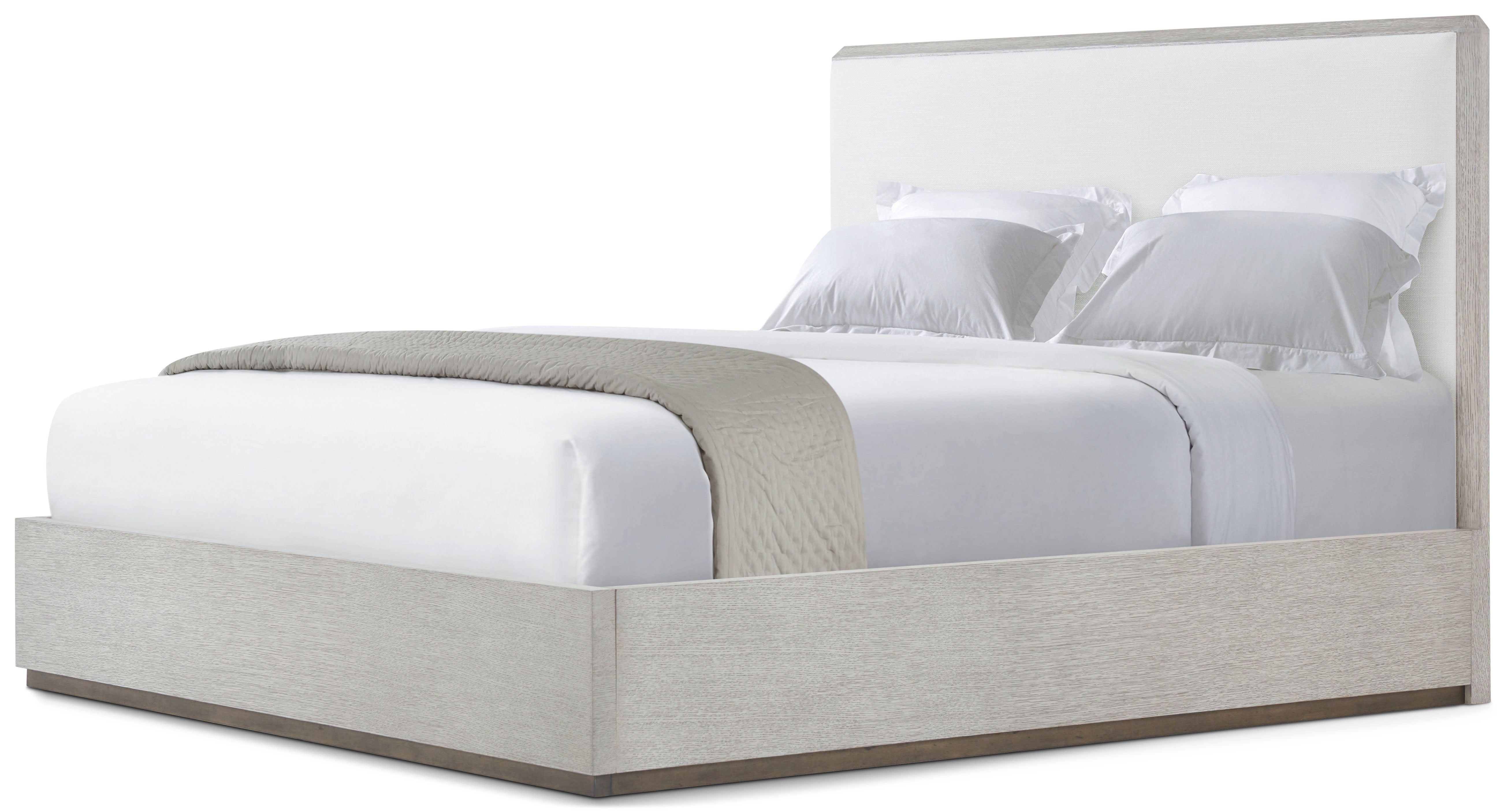 Spencer St. James Upholstery US King Bed in Beech Wood, White Oak Veneer - Theodore Alexander