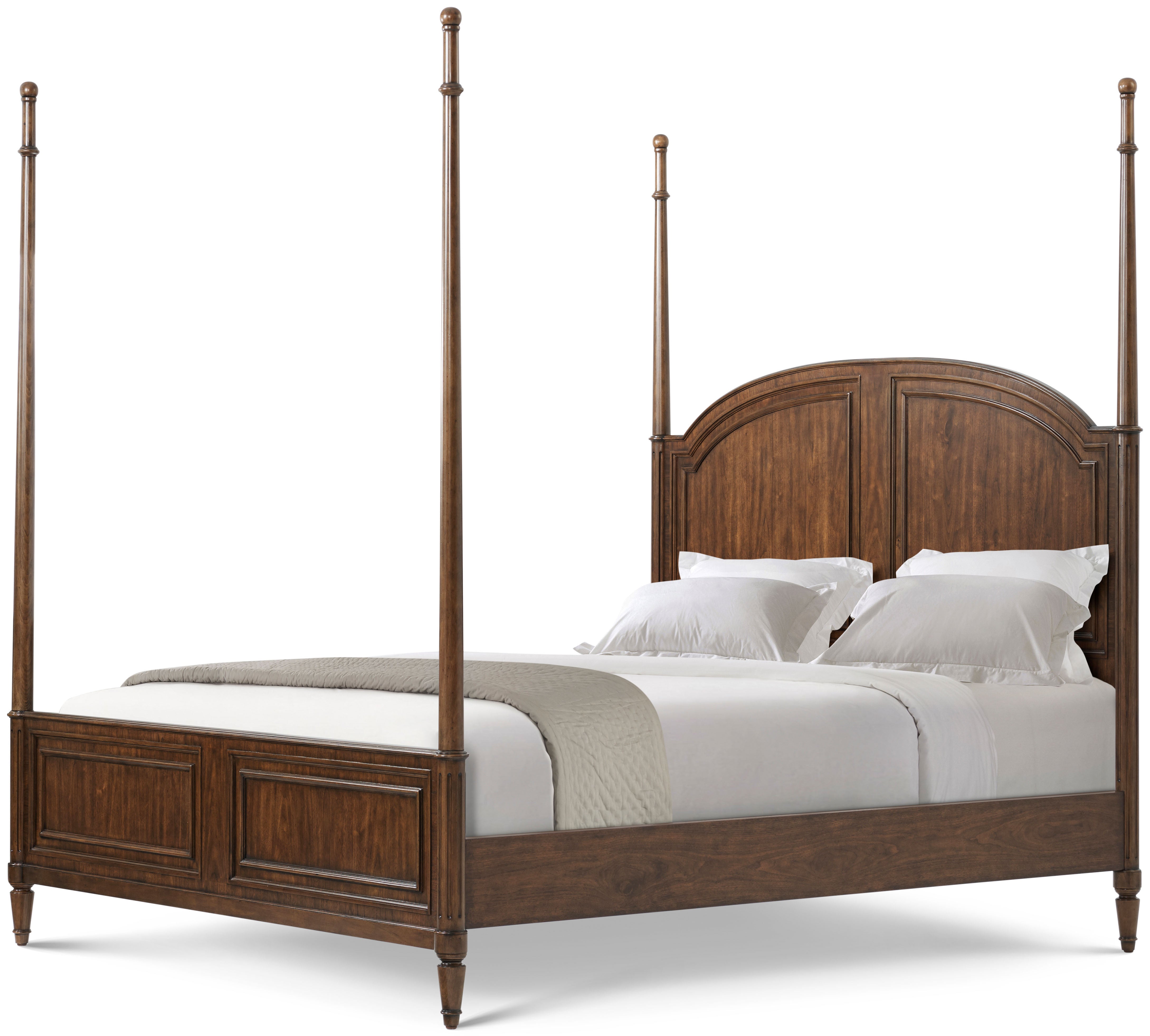The Vale US Queen Bed in Beech, Walnut Veneer - Theodore Alexander