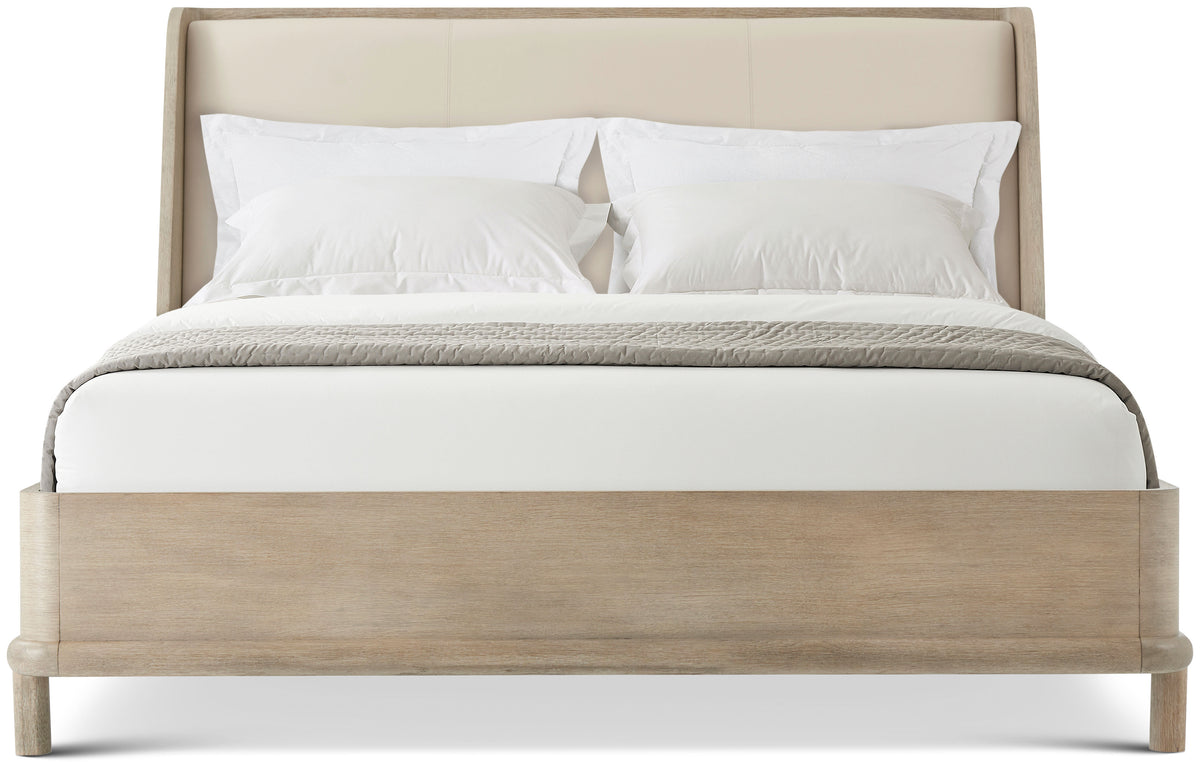 Repose Wooden With Upholstered Headboard US King Bed - Beds by Theodore Alexander