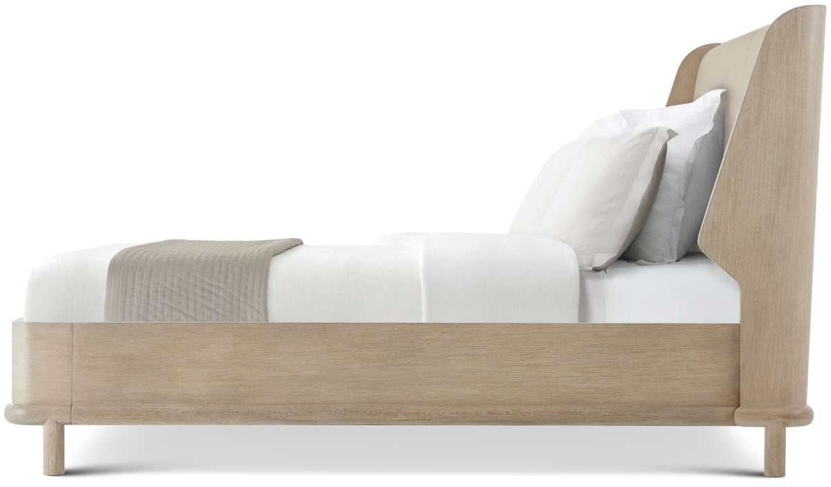 Repose Wooden With Upholstered Headboard US King Bed - Beds by Theodore Alexander