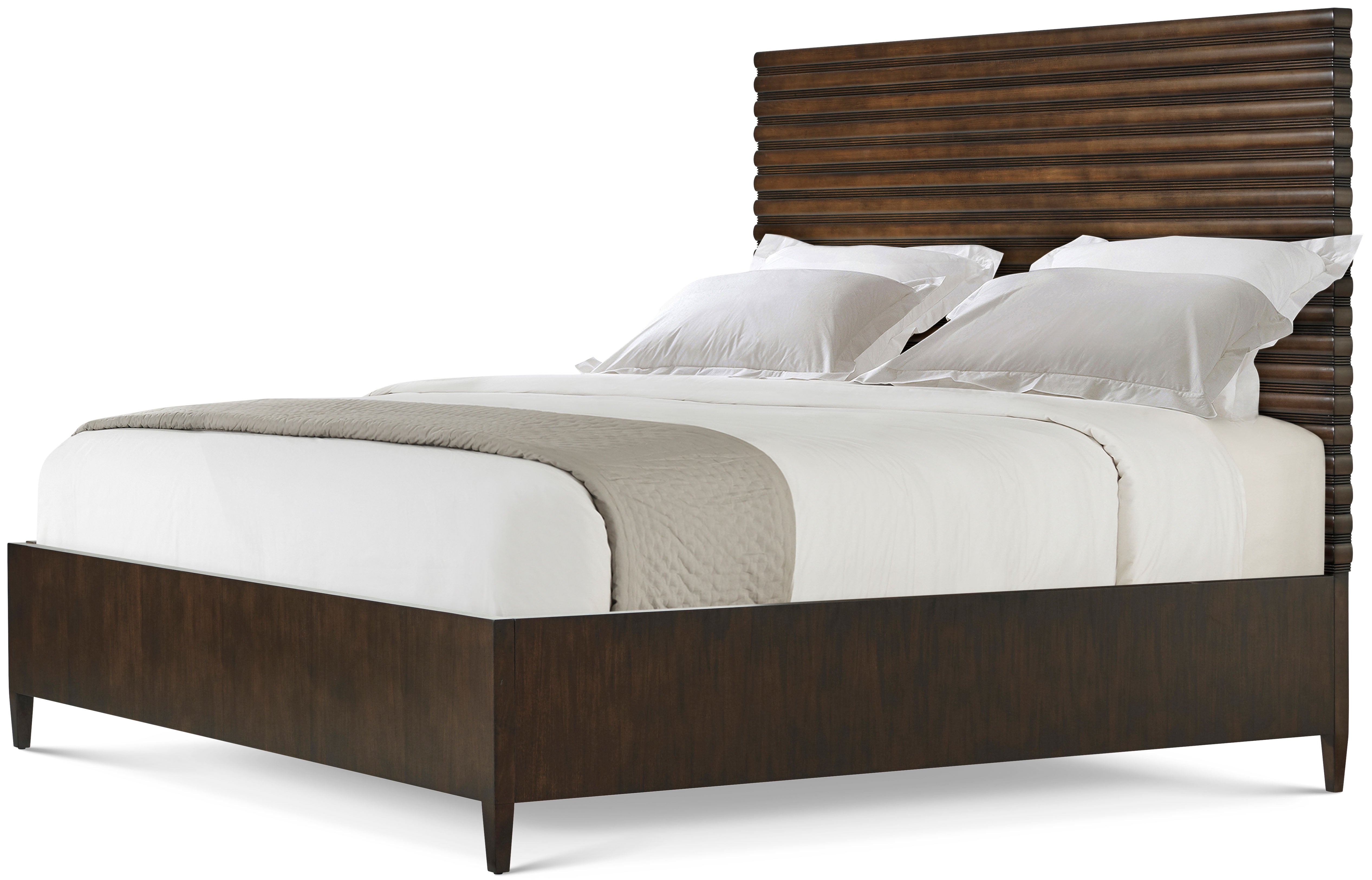 Lido US Queen Bed in VCF1736.2G_Bistre / Wood - Theodore Alexander