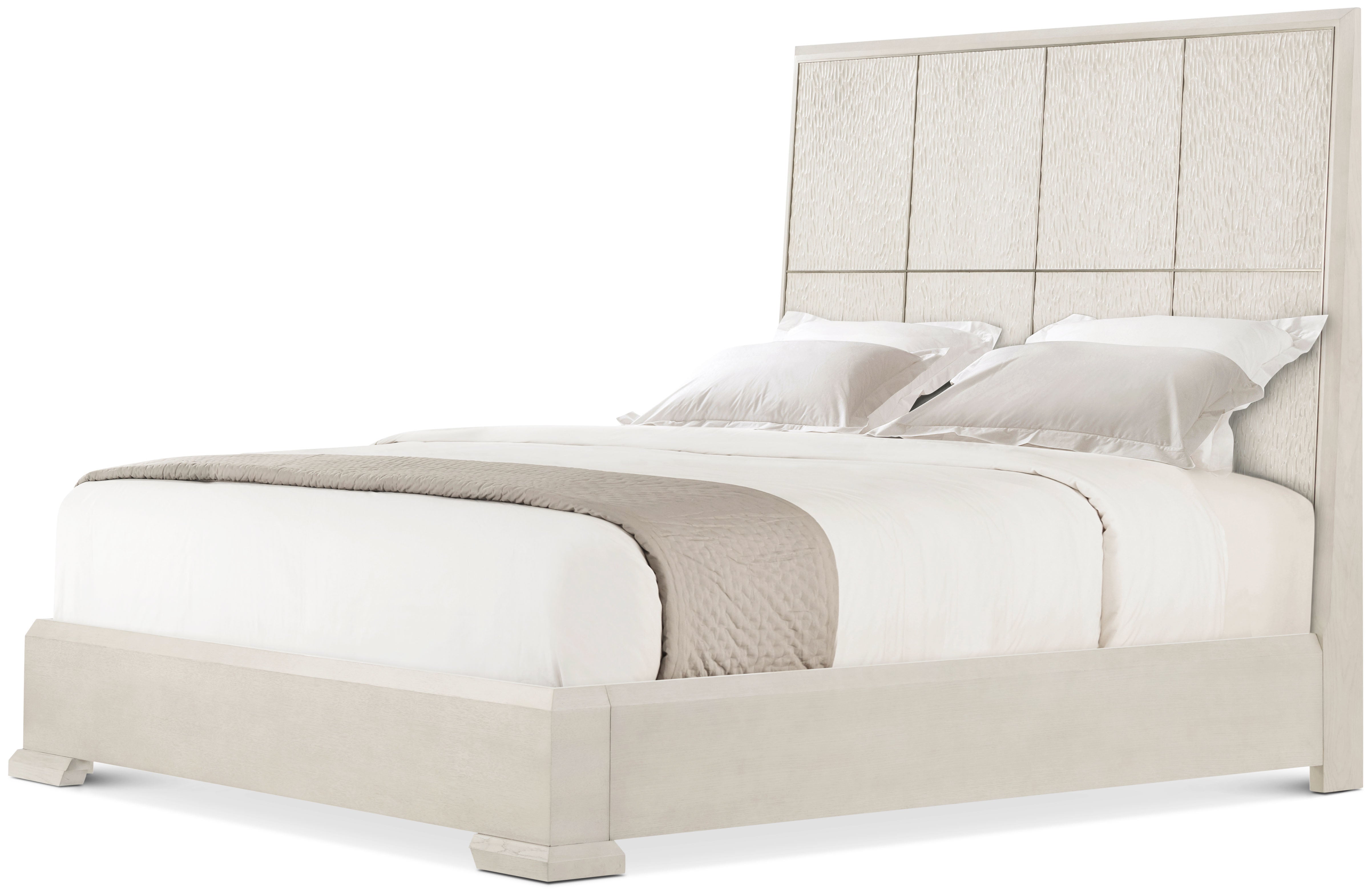 Essence Queen Bed in VCF1806_Opal_VCF1856_Opal_MCF552.A_Volcanic_1 / Aluminium, Veneer, Solid Wood - Theodore Alexander