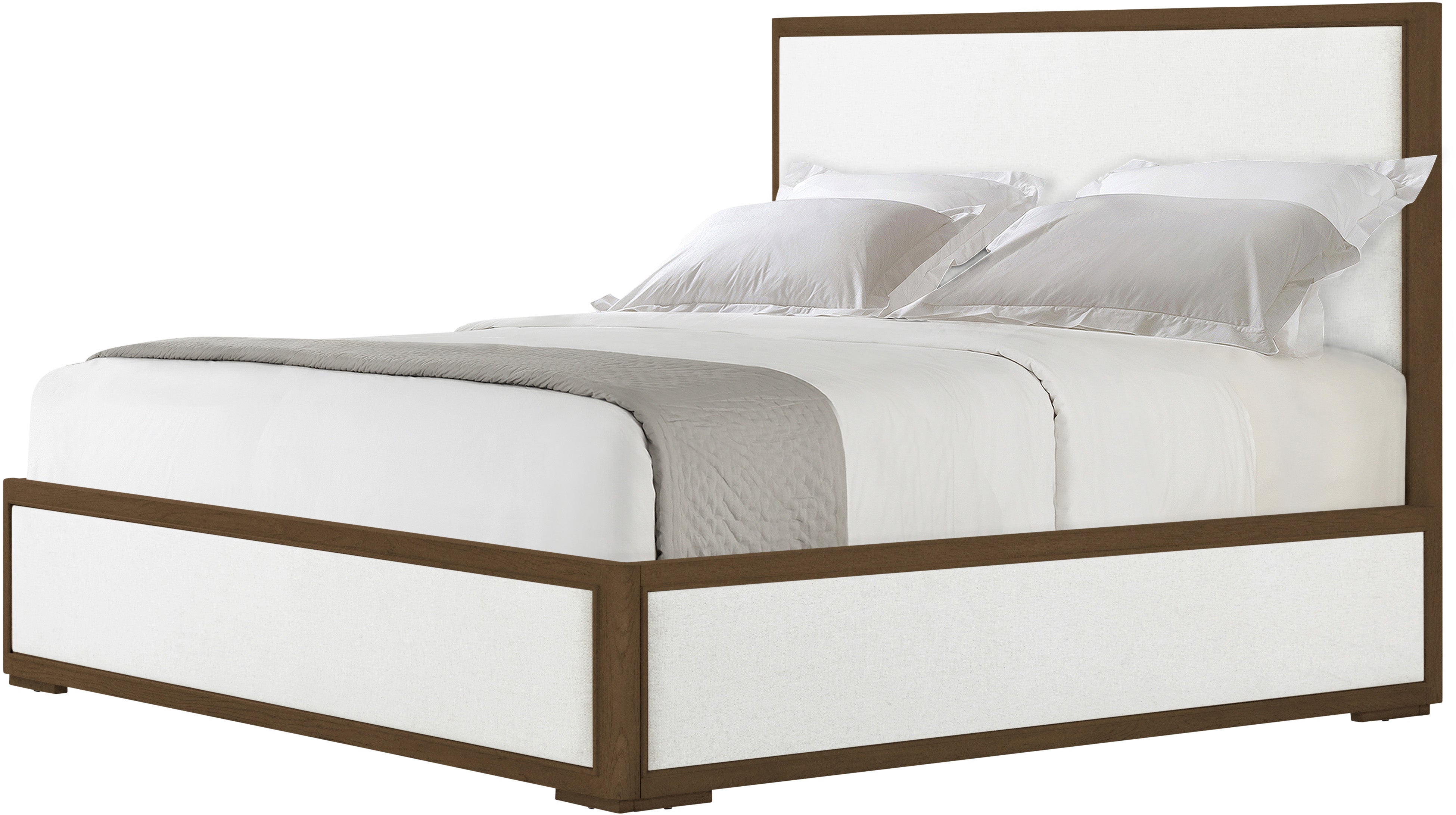 Surrey US Queen Upholstery Bed in VCF1884_Dover / Oak Wood, Oak Veneer - Theodore Alexander