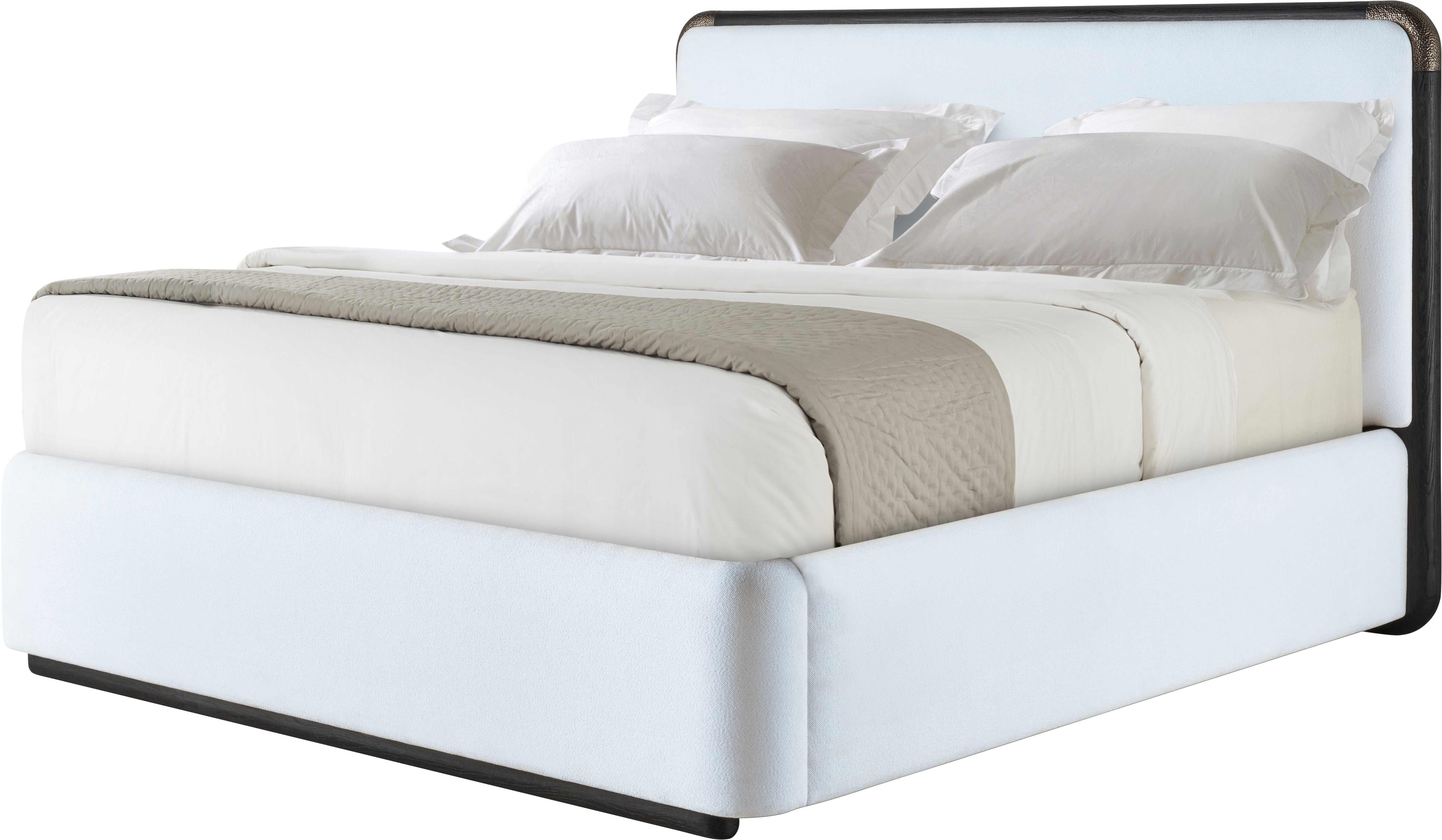 Luna Upholstered Queen Bed in Solid Wood, Veneer, Aluminium - Theodore Alexander