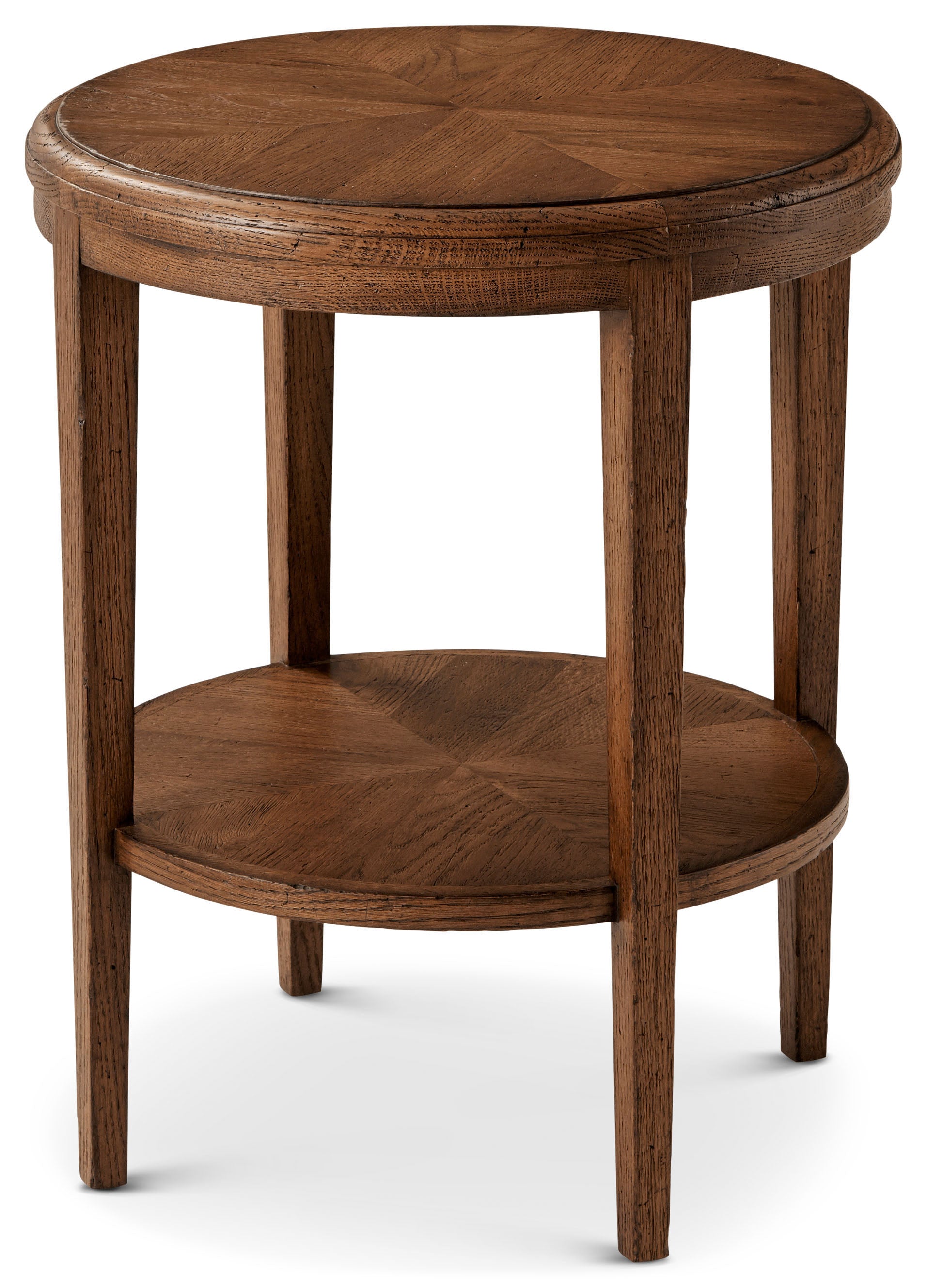 Nova Two Tiered Round Side Table in VCF1672.1C2M3F_Dusk_Finish / Solid Wood, Veneer - Theodore Alexander