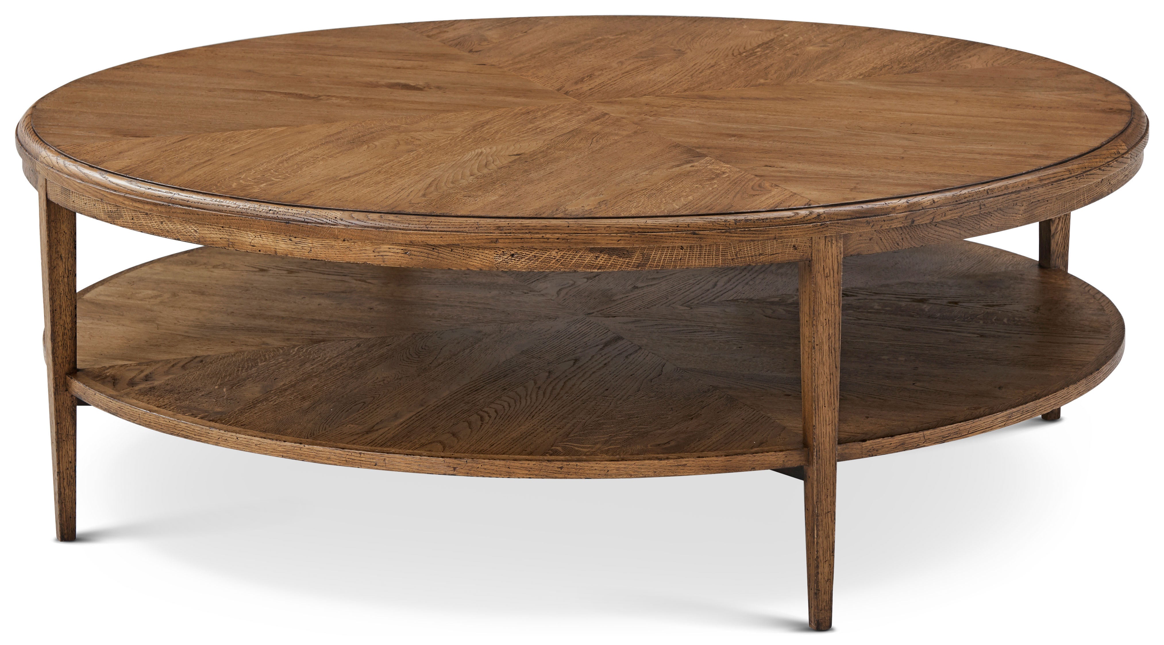 Nova Round Cocktail Table in VCF1671.1C2M3F_Dawn_Finish / Solid Wood, Veneer - Theodore Alexander