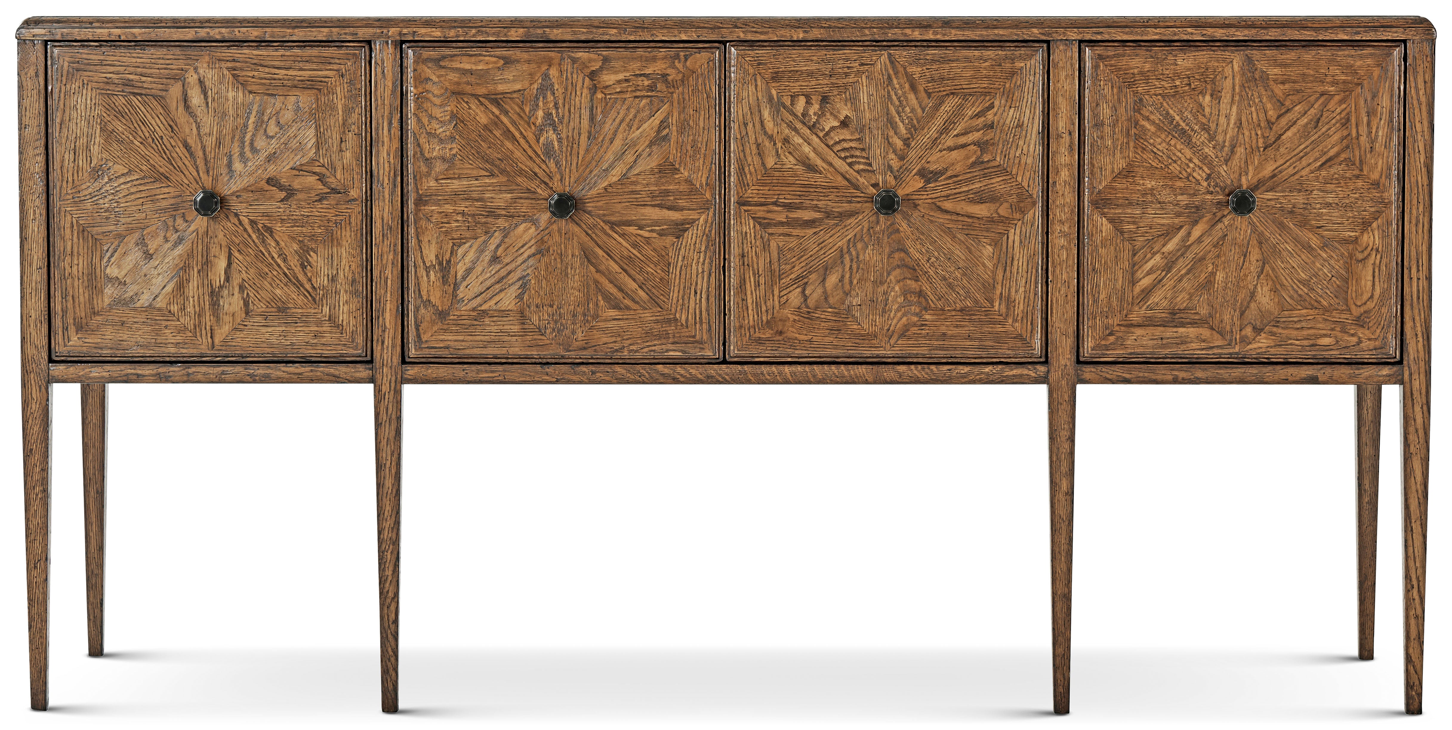 Nova Four Door Rectangular Credenza in VCF1671.1C2M3F_Dawn_Finish / Oak, Veneer, Aluminium - Theodore Alexander