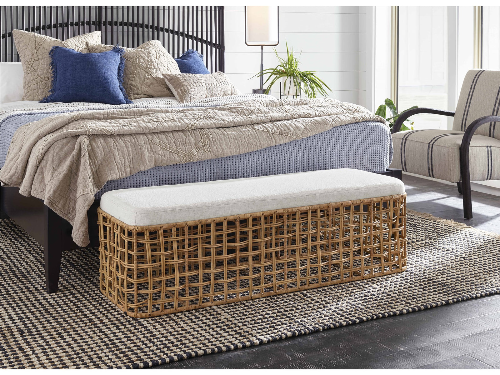 Getaway Coastal Living Home Collection Rattan Bench