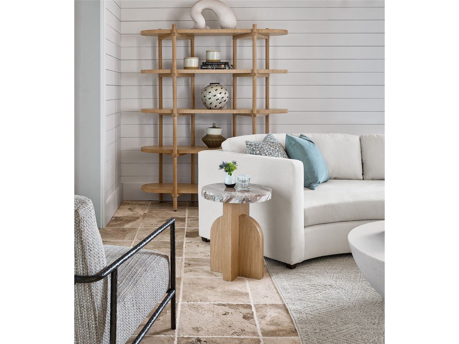Modern Riverine Accent Table
