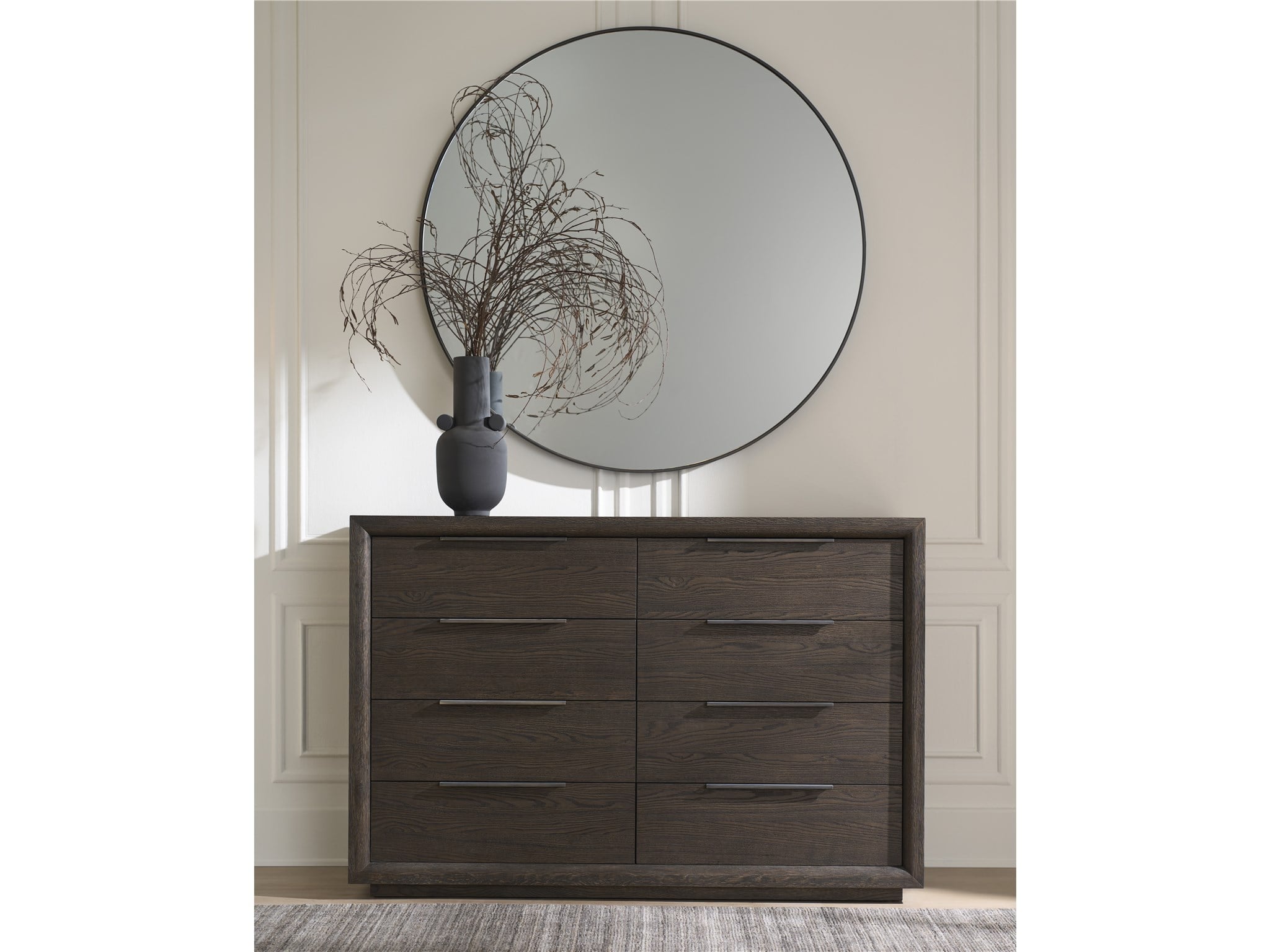 Modern Sable Eight Drawer Dresser