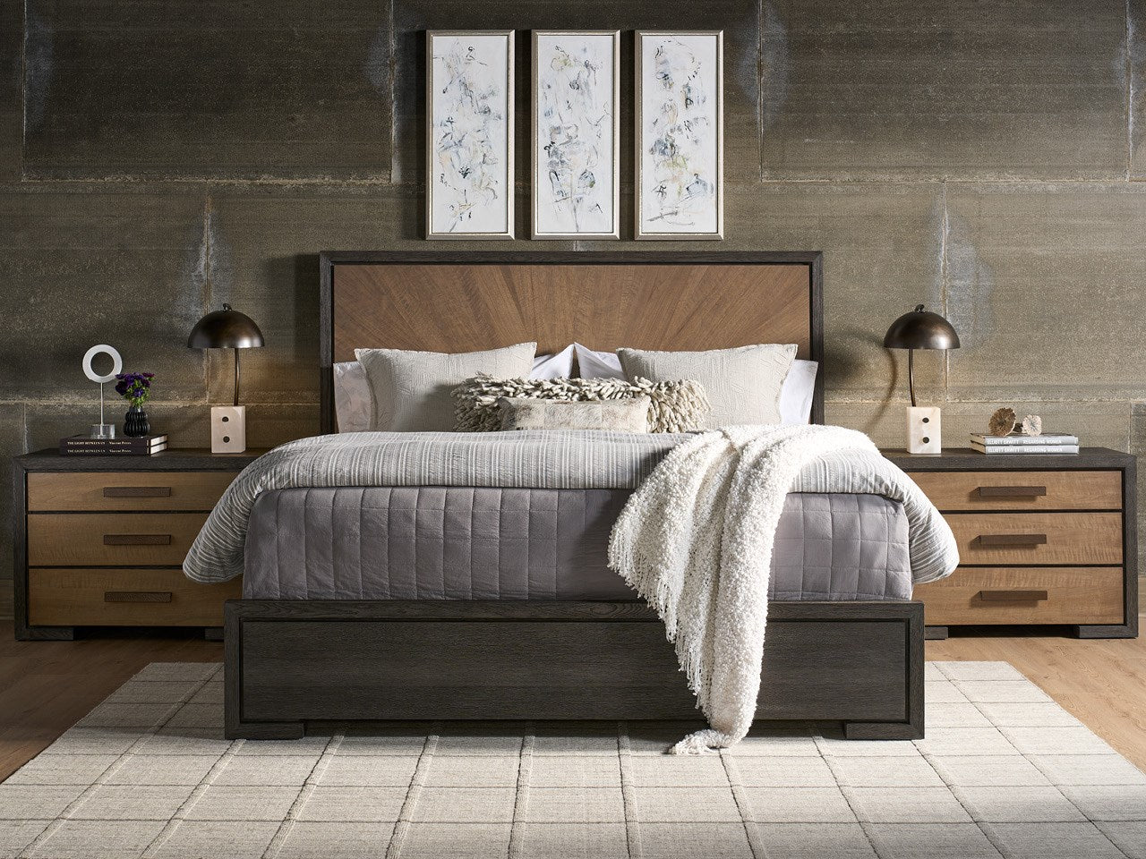 Modern Veil Panel Bed Queen