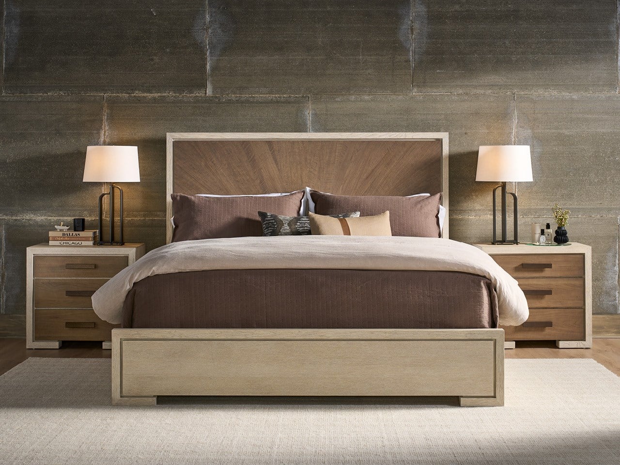 Modern Mist Panel Bed Queen