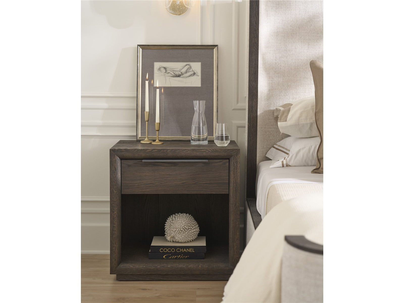 Modern Sable One Drawer Nightstand