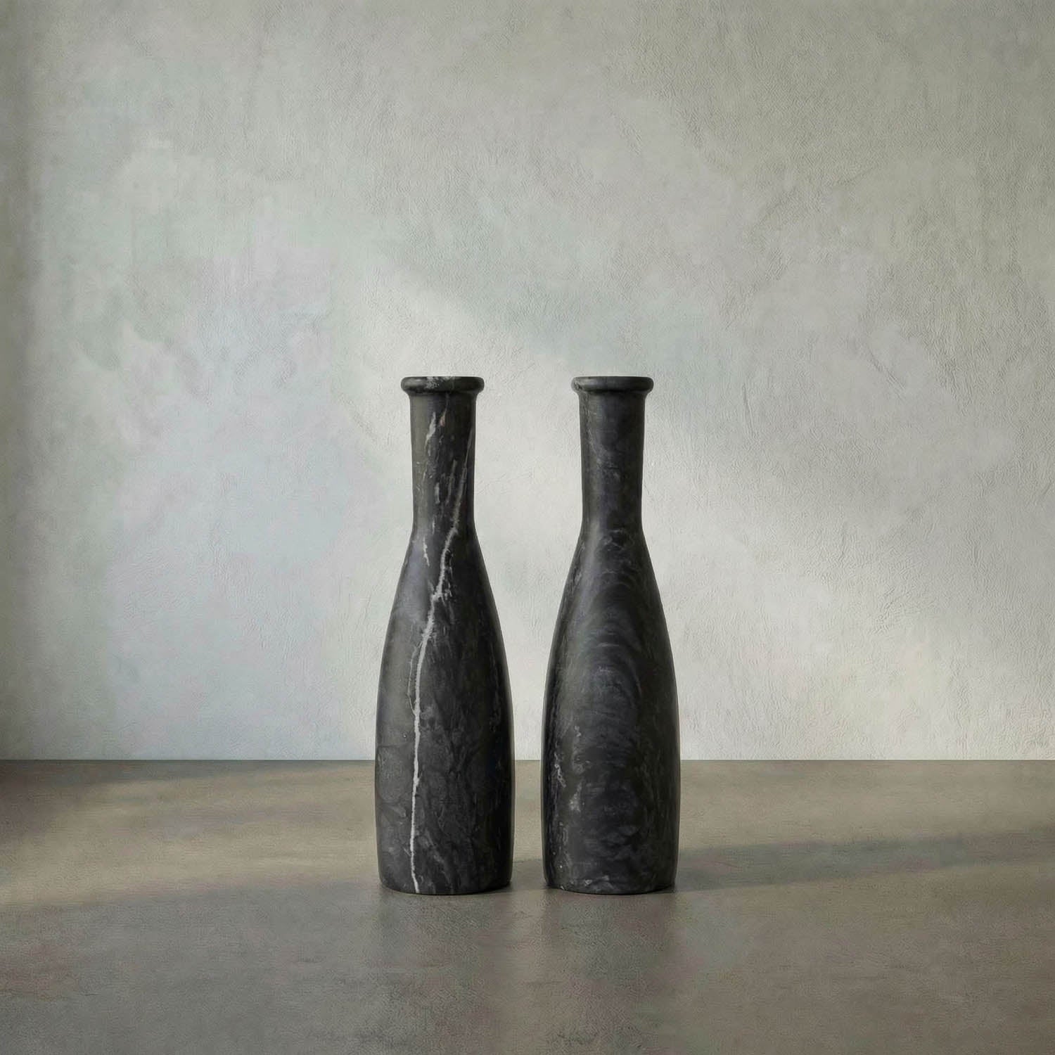 Moris Decorative Candle Holder, Set of 2, Black by Noir