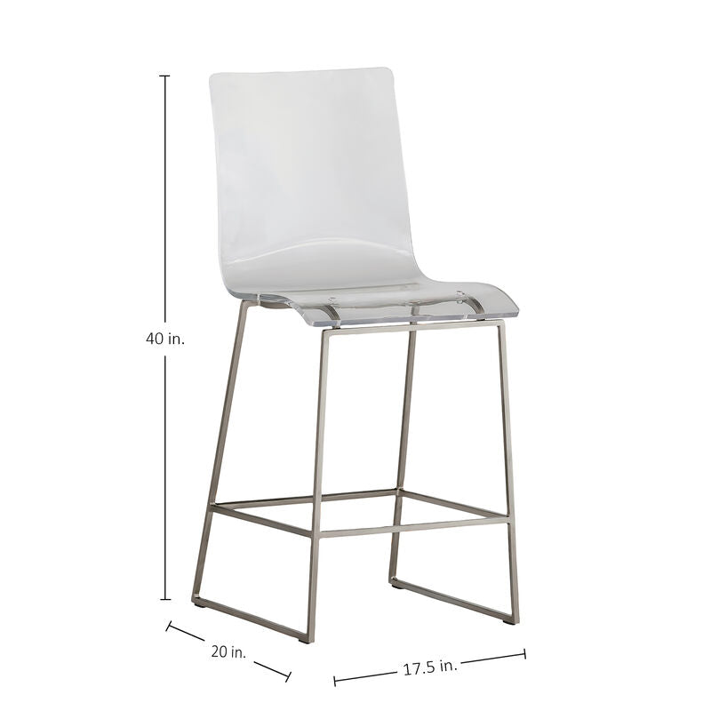 King 24.75' Counter Height Stool - Silver