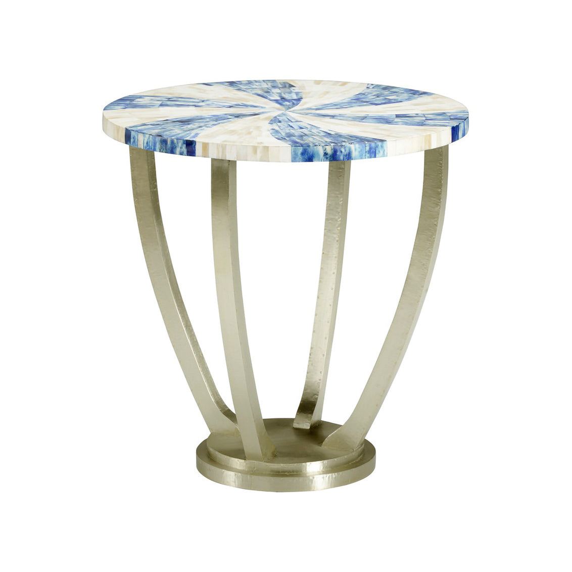 Blue Swirl Side Table in 24.5 / Wood - Chelsea House