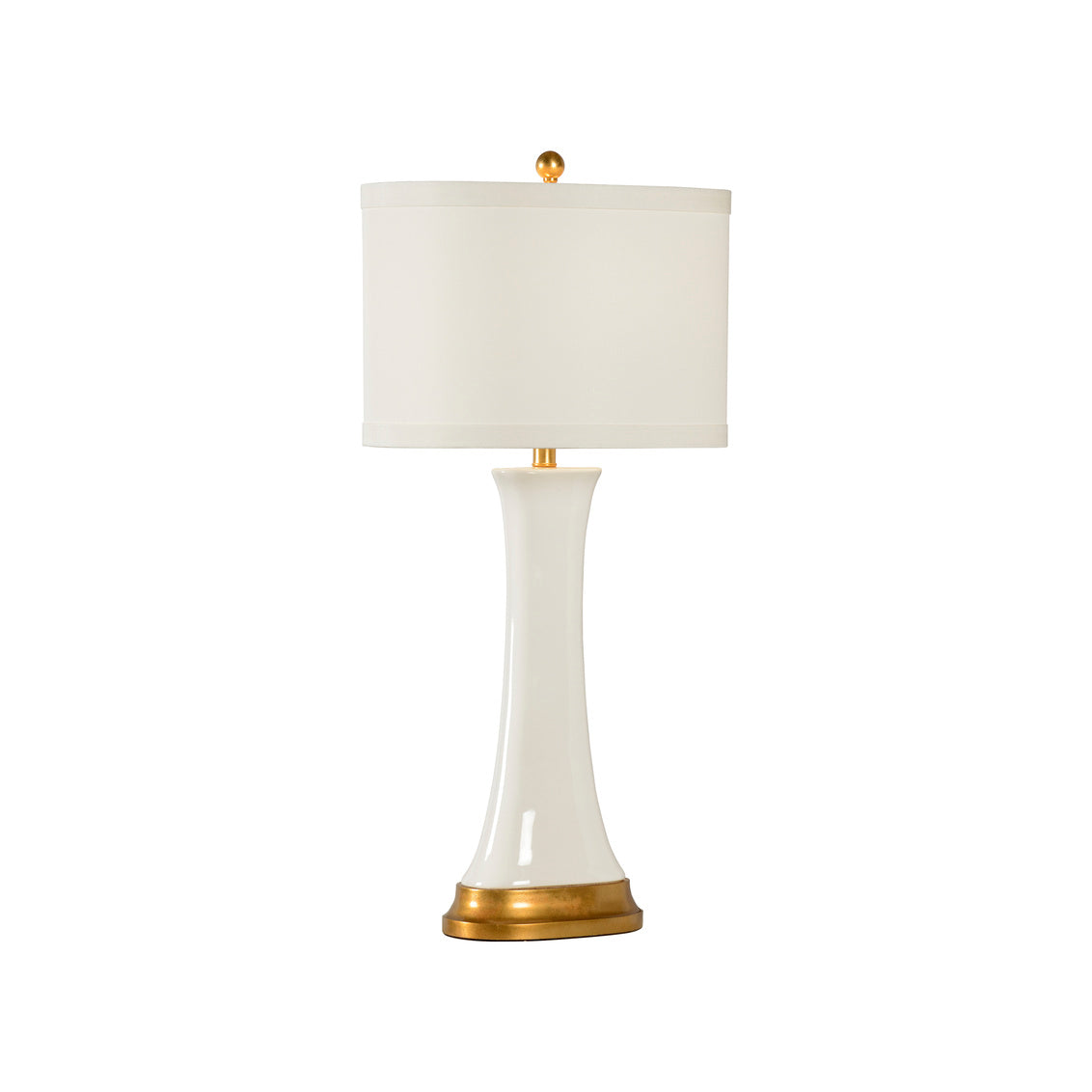 Hopper Lamp - White in 33.5 / Ceramic/Porcelain - Chelsea House