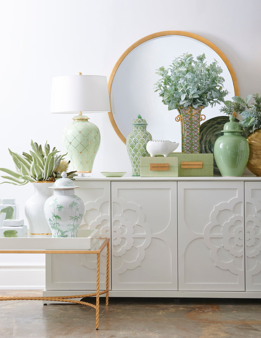 Large Round Mirror - Gold in 44 / Metal - Chelsea House