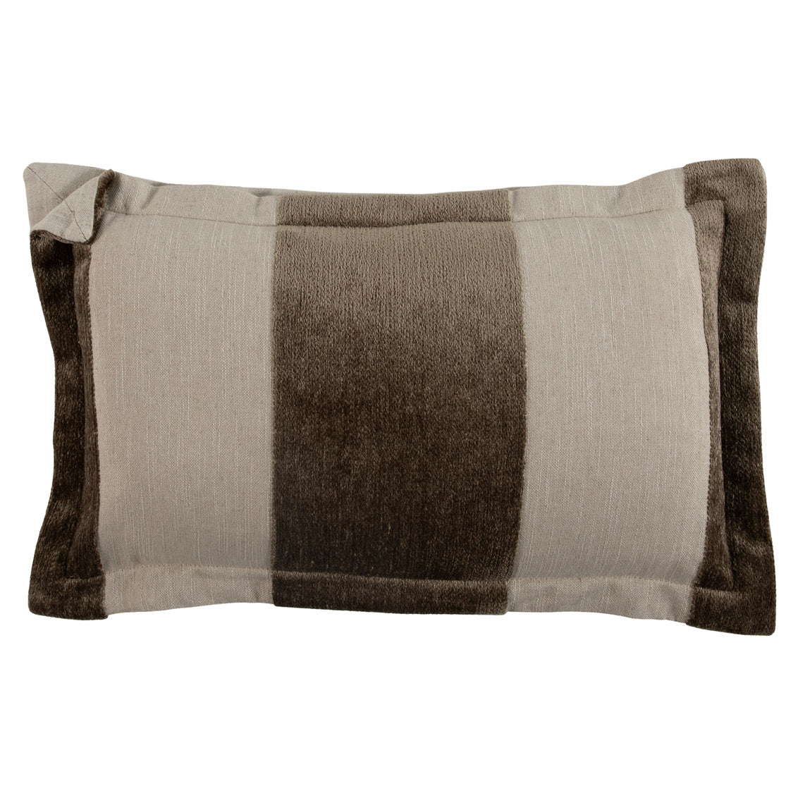 Wide Stripe Chenille Taupe Feather 14x24