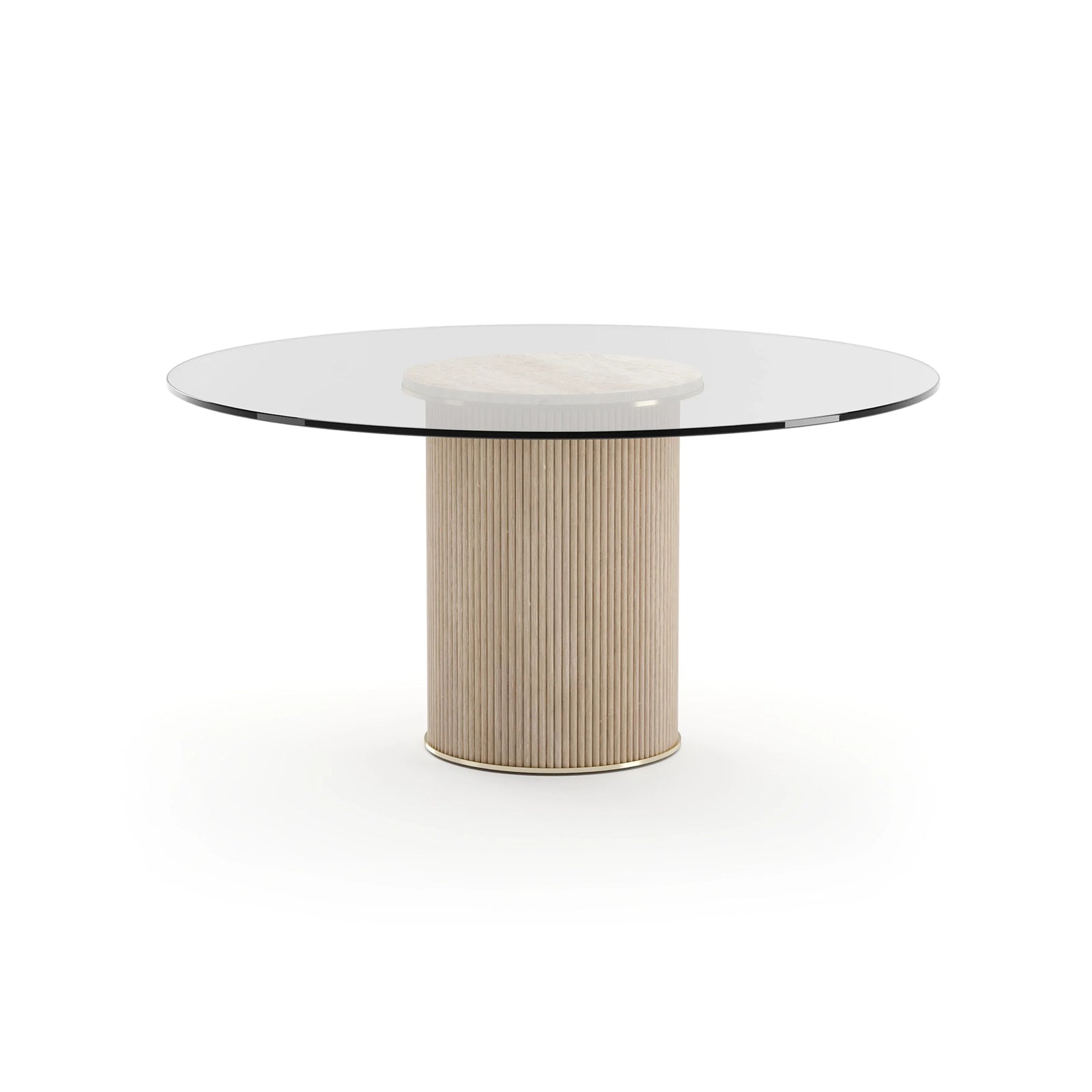 Rhythm Round Glass Top Dining Tbl