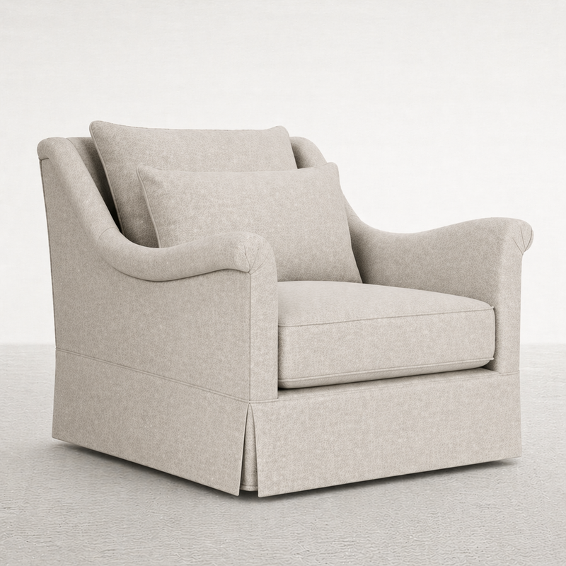 Westley Swivel Chair - Skirted