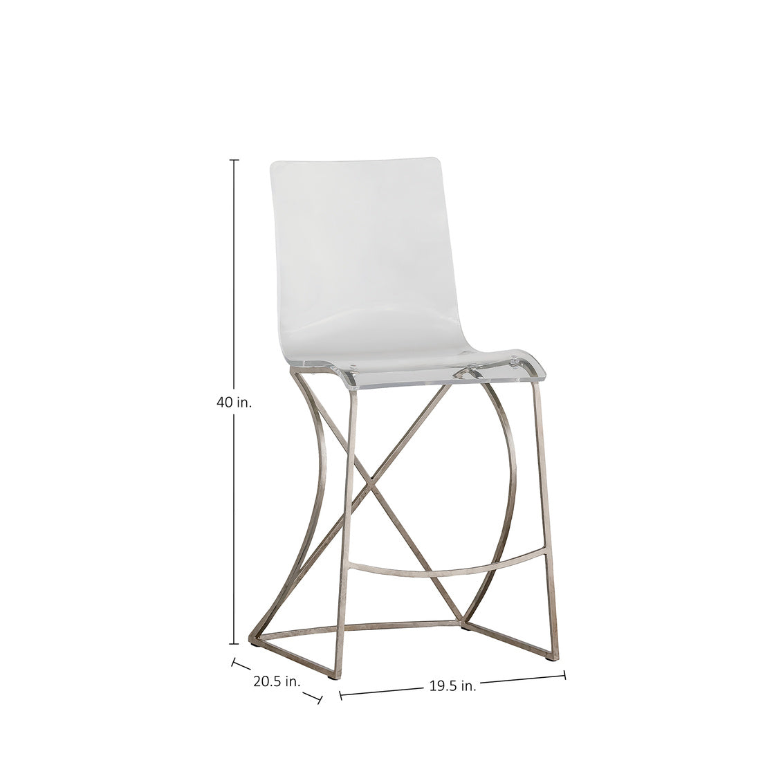 Johnson 24.75' Counter Height Stool - Silver