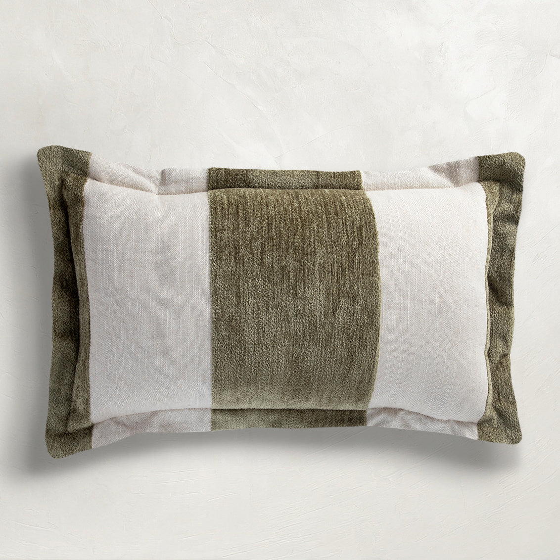 Wide Stripe Chenille Moss Poly 14x24