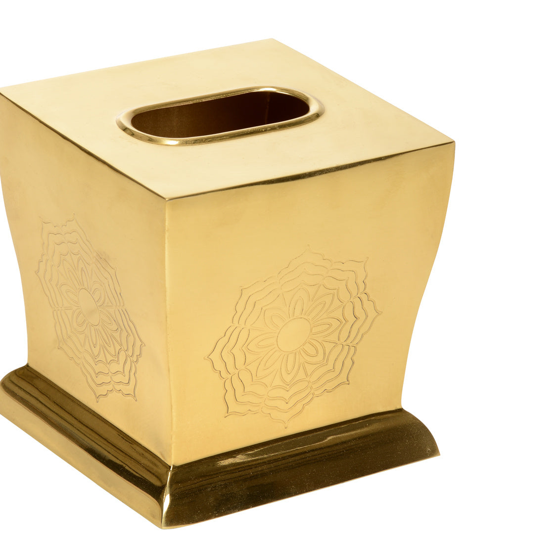 Waved Edge Tissue Box - Brass