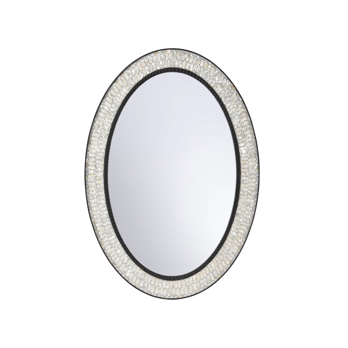 Mother of Pearl Mirror in 42 / Leather - Chelsea House