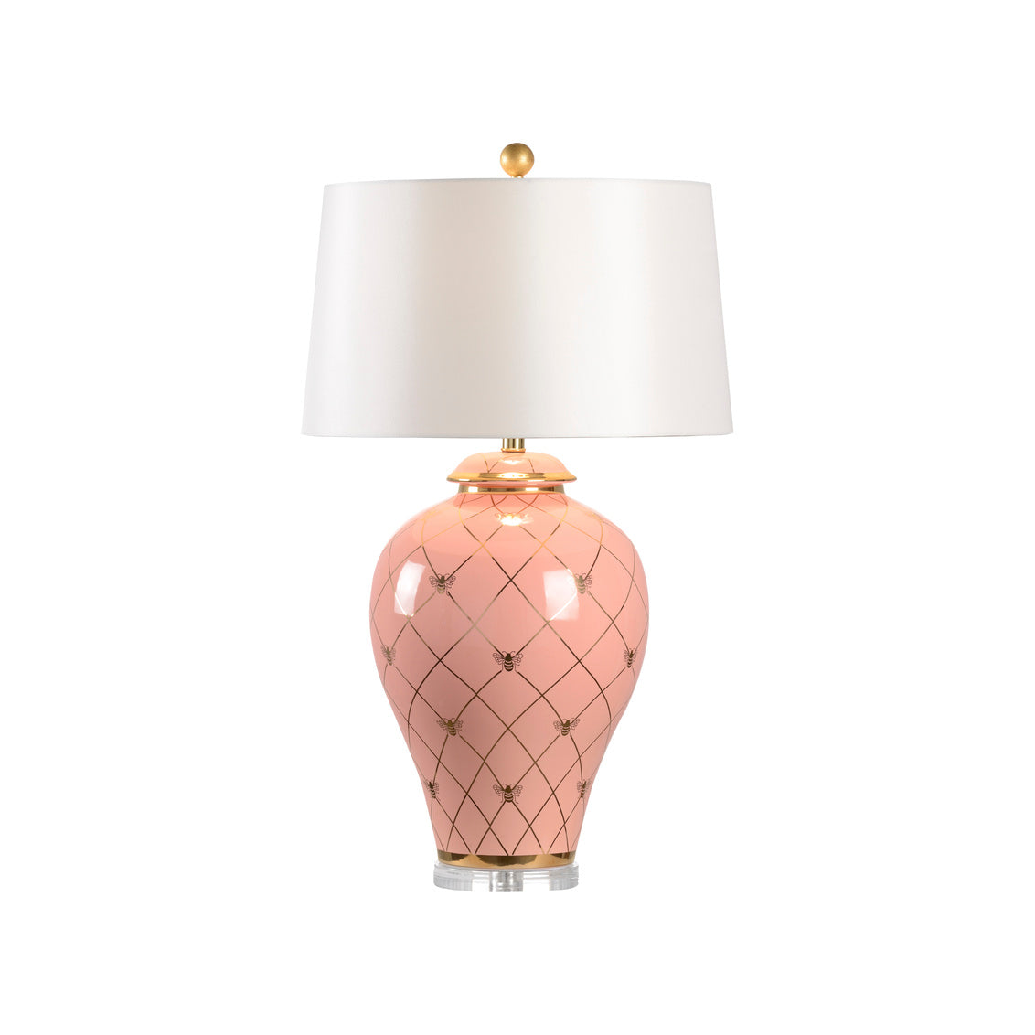Ginger Jar Lamp - Coral in 33 / Ceramic/Porcelain - Chelsea House