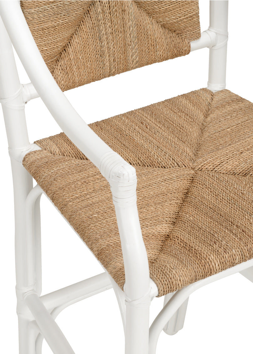 Mecklenburg Barstool - White in 48.5 / Rattan - Chelsea House