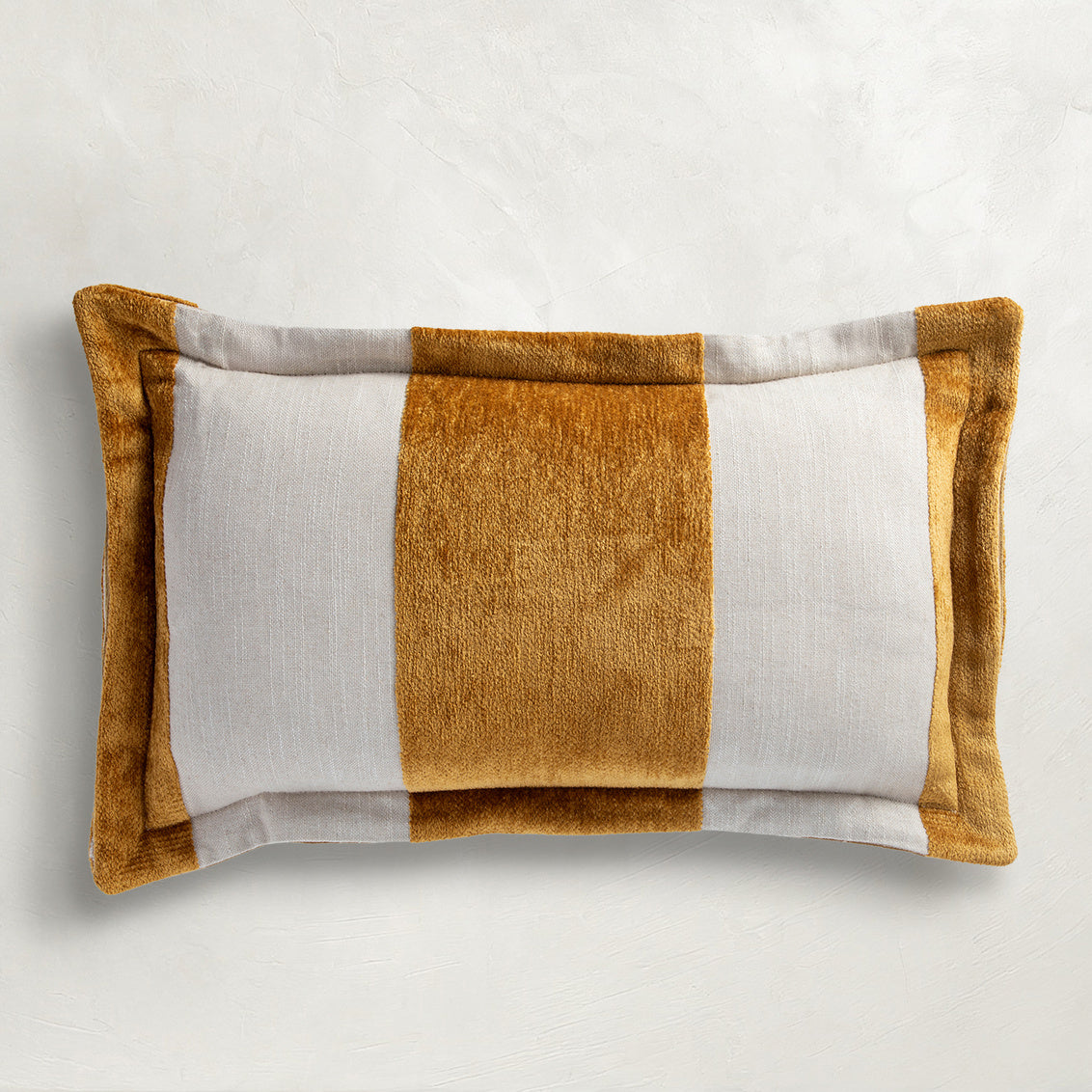 Wide Stripe Chenille Mustard Poly 14x24