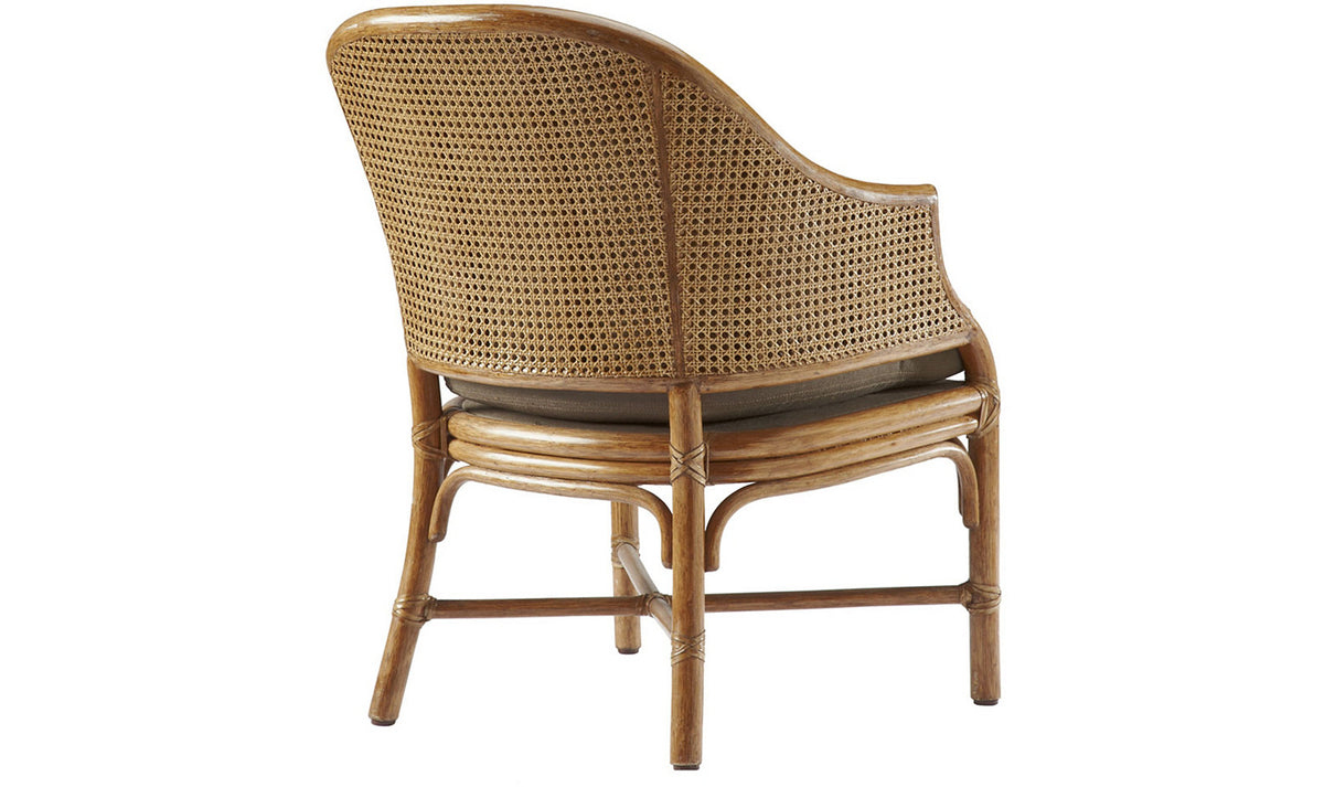 Caned Toboggan Arm Chair - Upholstered Back – Accent Chairs by Baker Furniture | Sutter & Vale