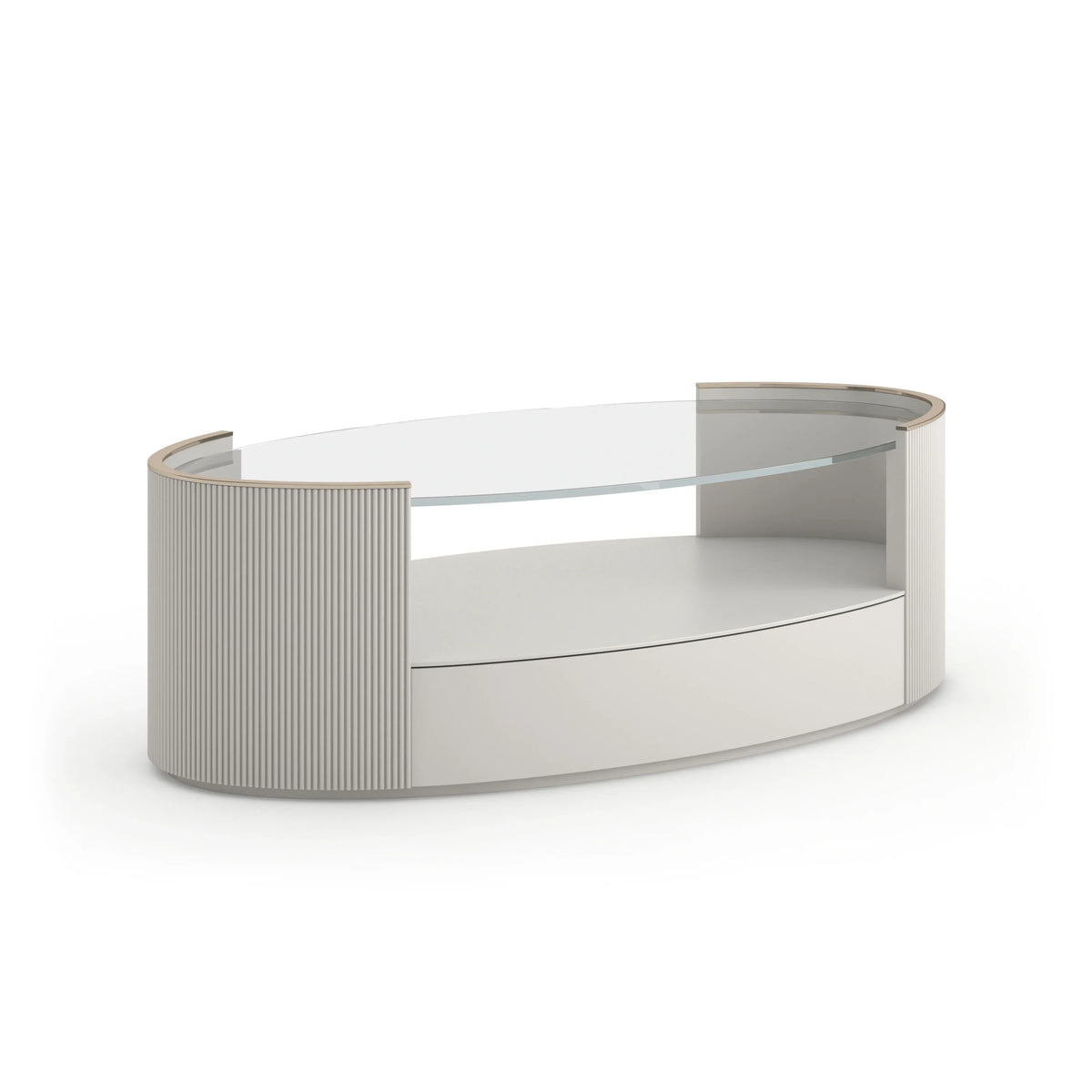 Love Oval Cocktail Table - Matte Pearl