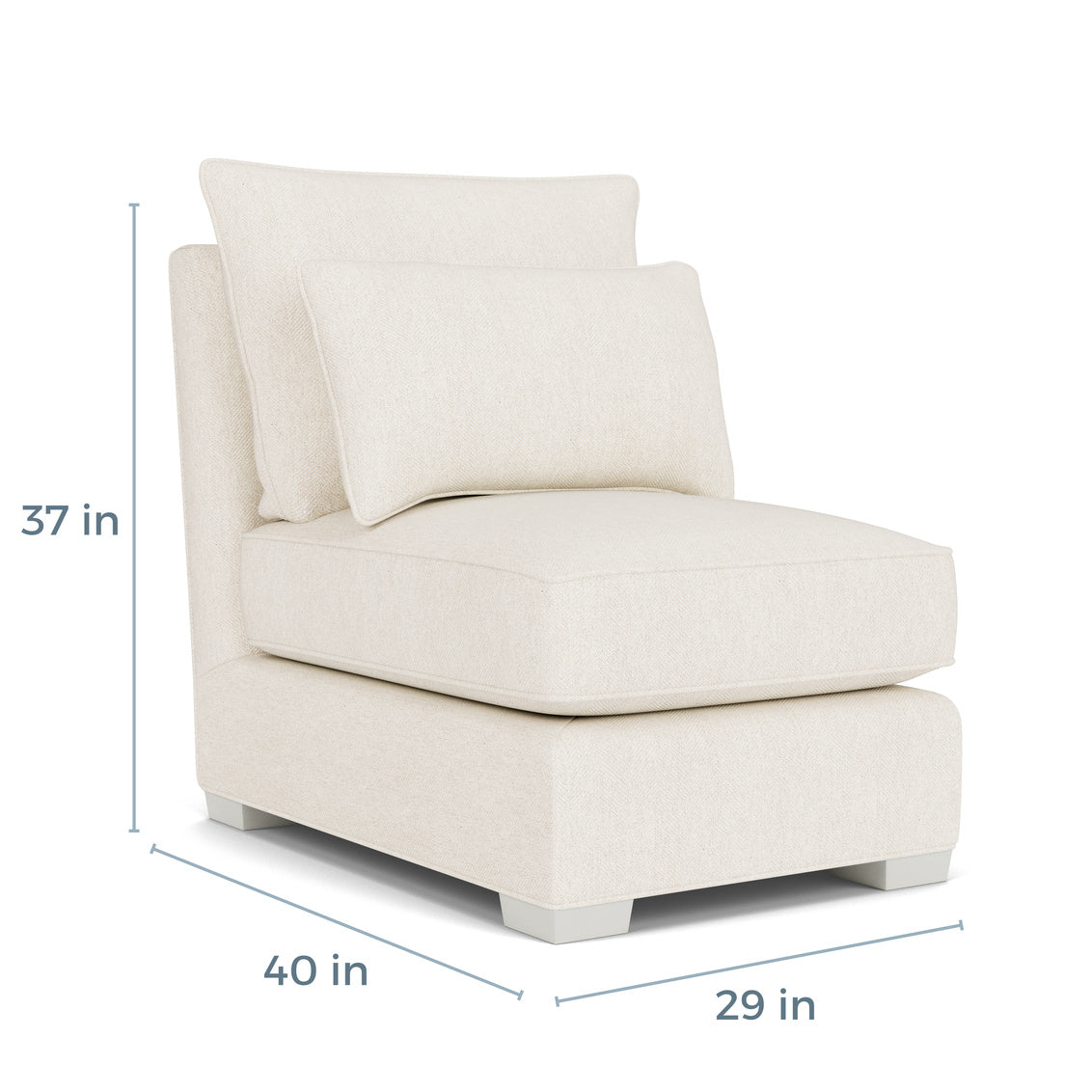 Westley Armless Chair Shallow Seat