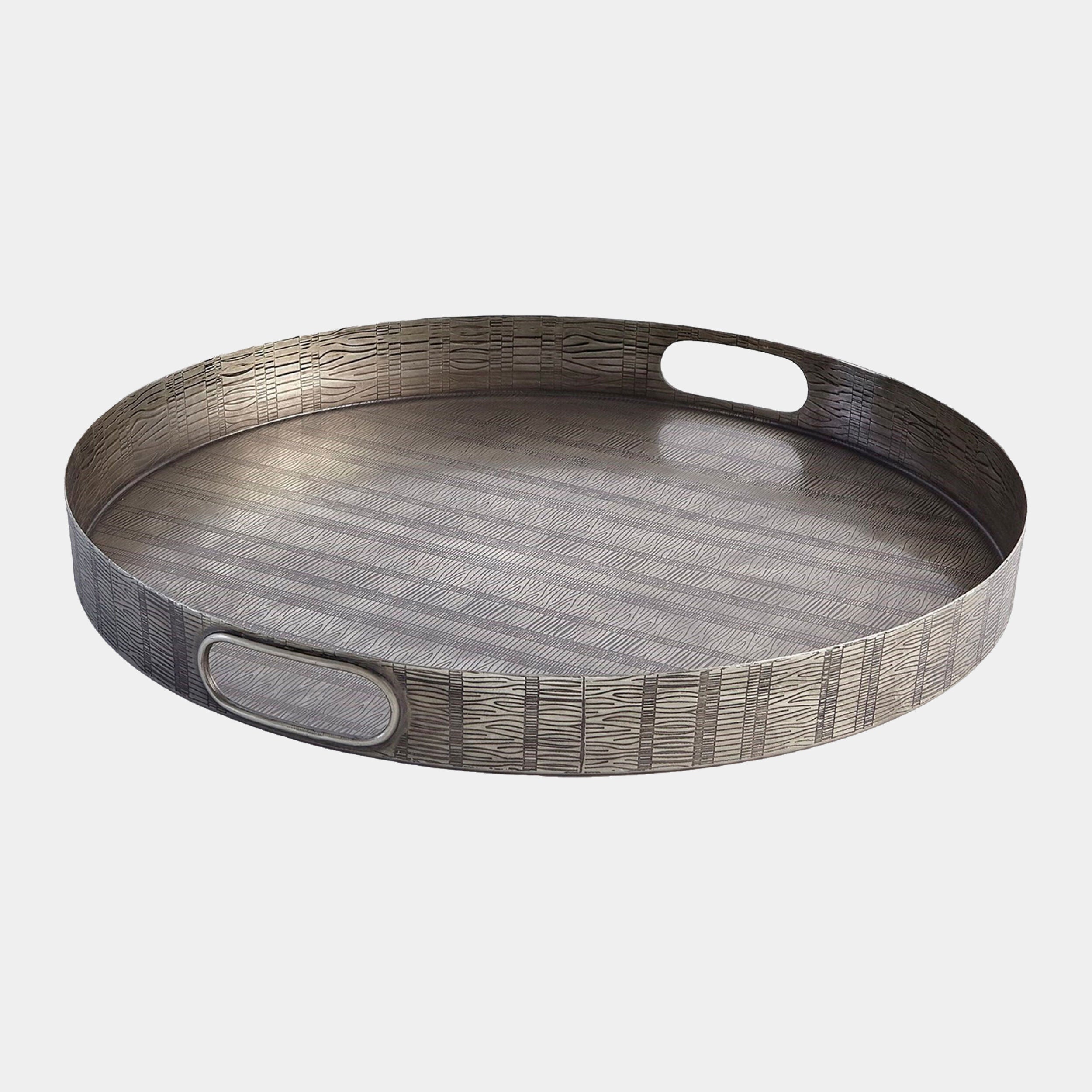Kokoro Etched Round Tray-Nickel