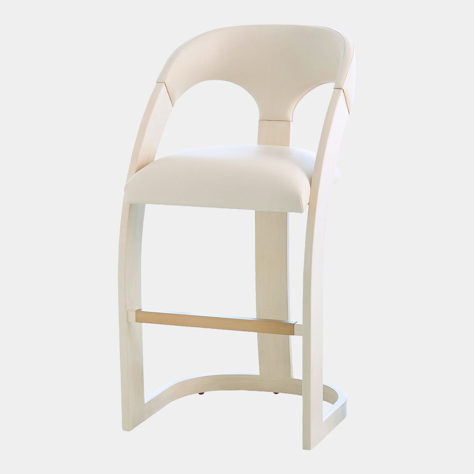 Delia Barstool-Antique White-Milk Leather