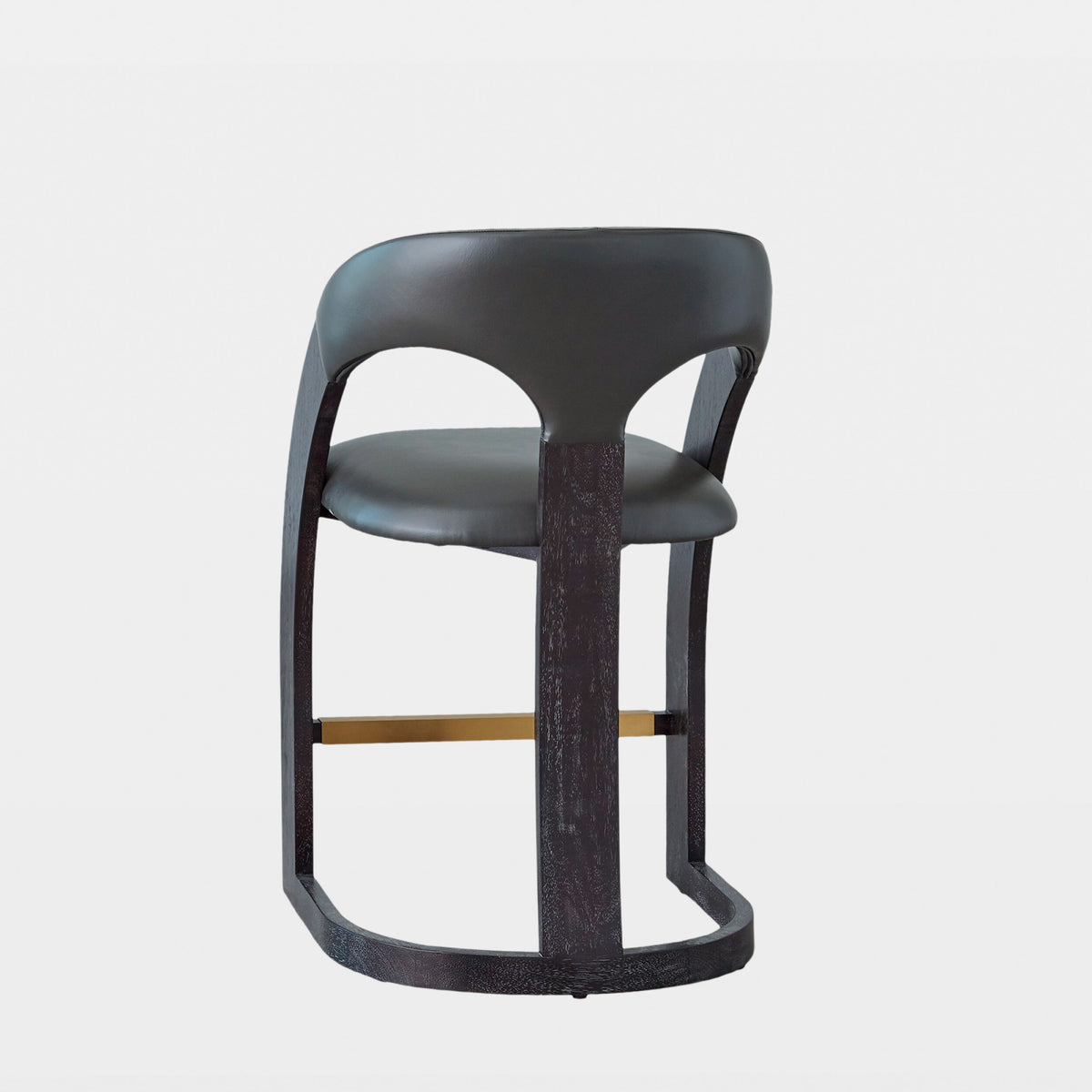 Delia Counter Stool-Ebony-Graphite Leather