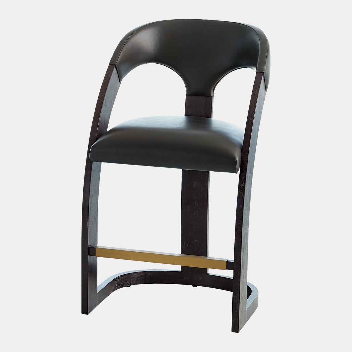 Delia Counter Stool-Ebony-Graphite Leather