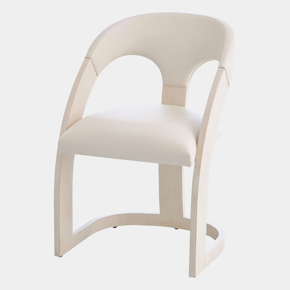 Delia Dining Chair-Antique White-Milk Leather