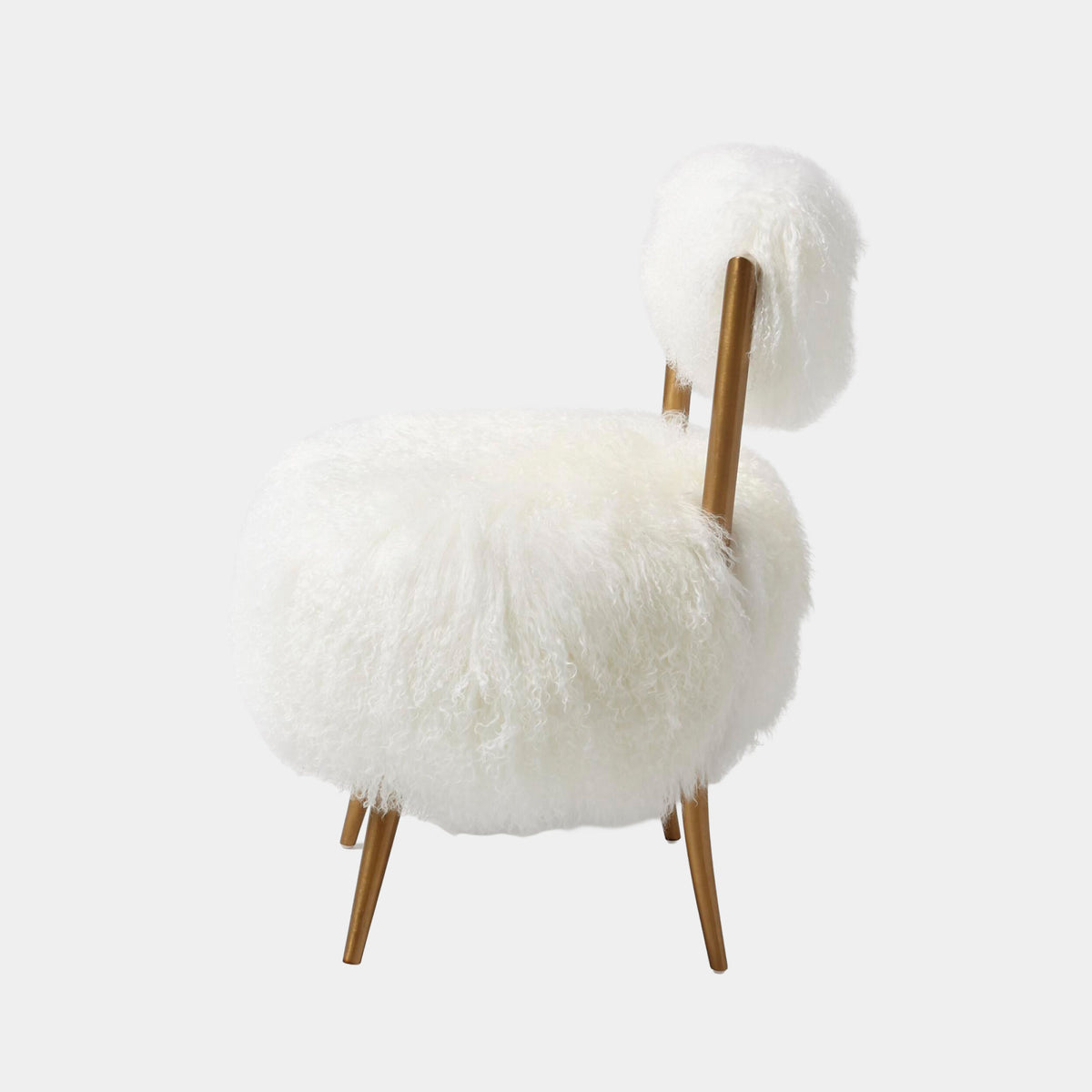 Hailey Chair-Mongolian Lamb-White