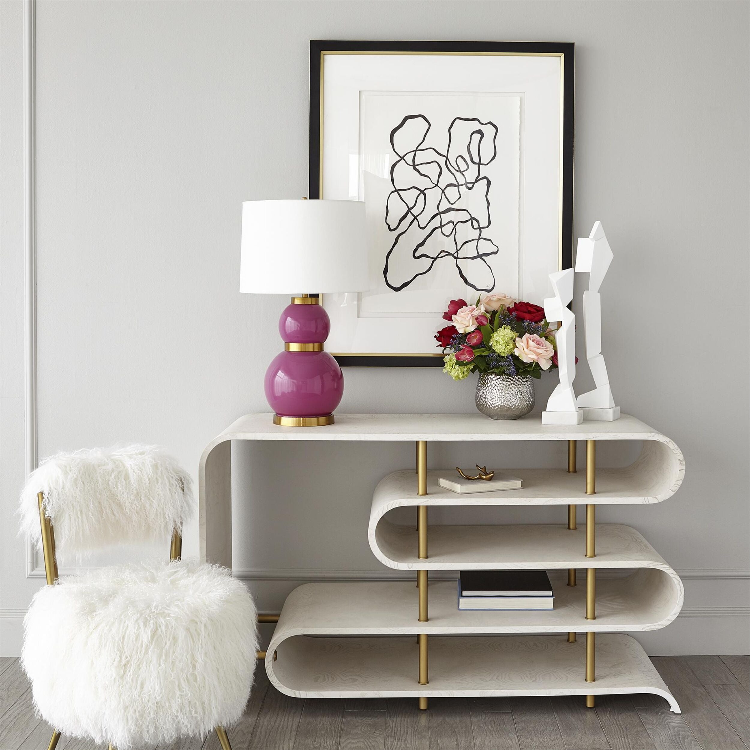 Hailey Chair-Mongolian Lamb-White