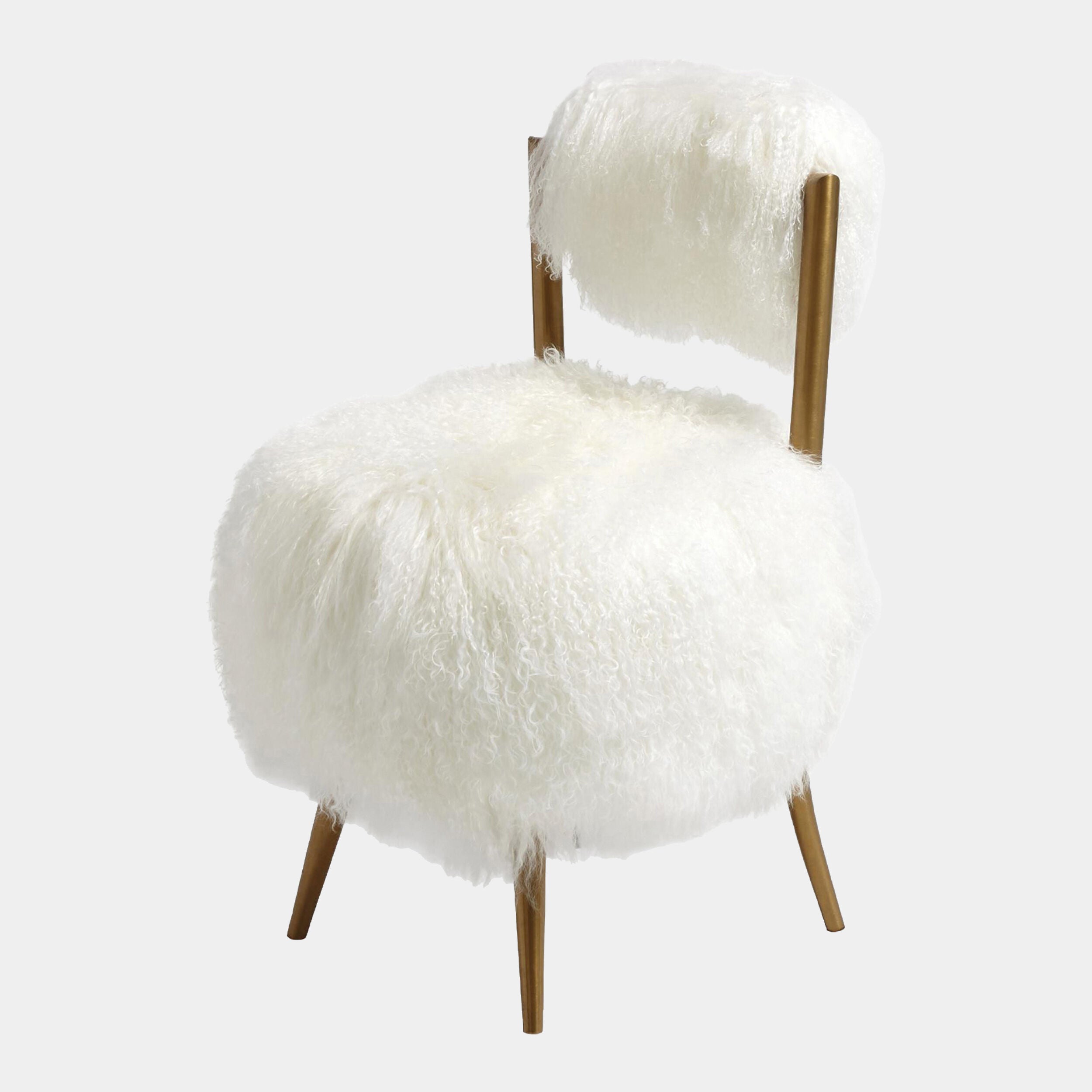 Hailey Chair-Mongolian Lamb-White