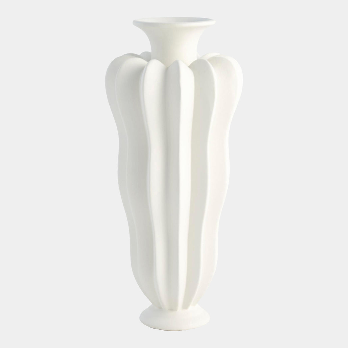 Spicchi Line Vase-Matte White