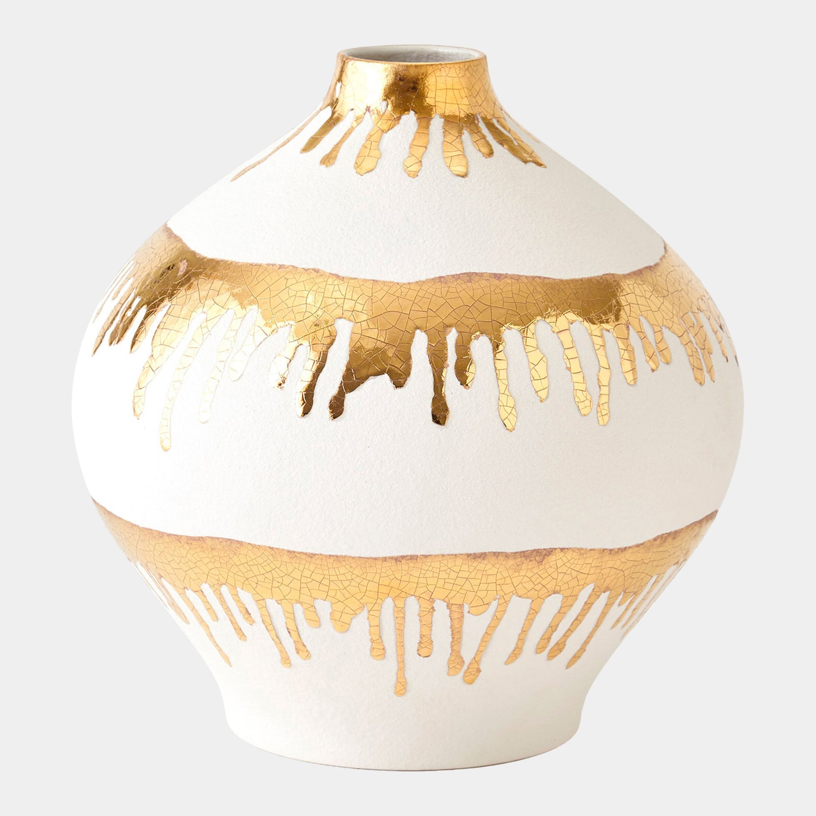 Nuove Vase-Gold Drips-Lg