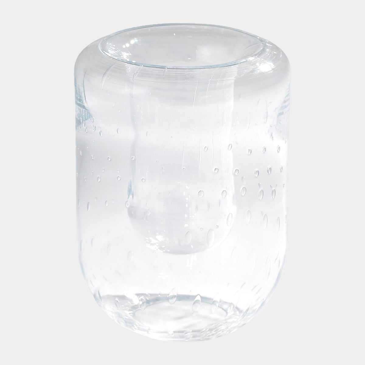 Double Take Vase-Clear Seeded-Tall