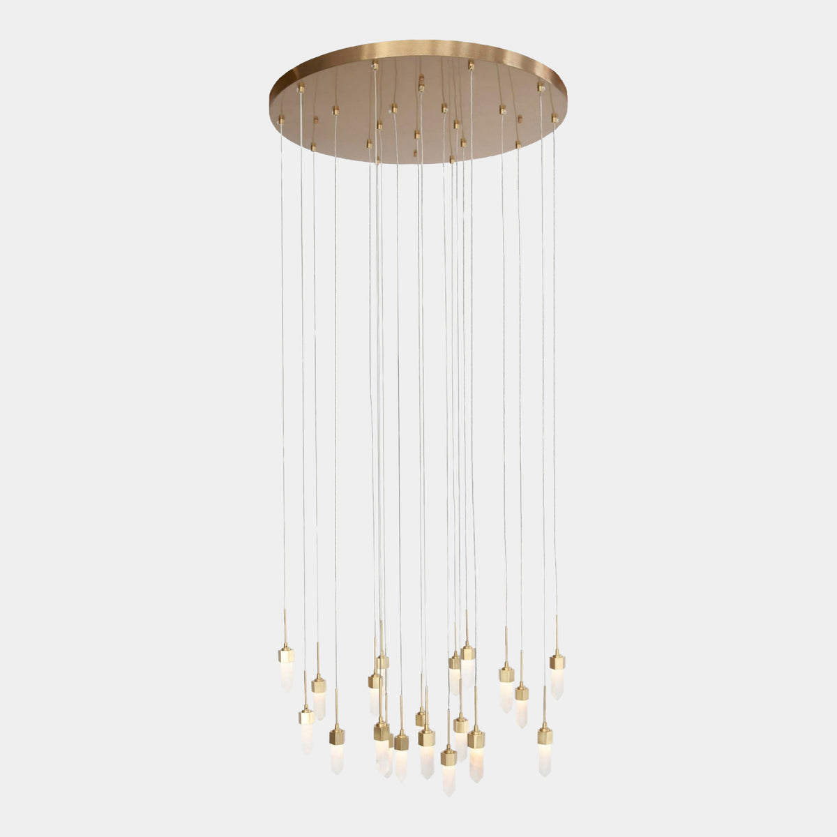 Leo Chandelier-20 Drop Round-Satin Brass