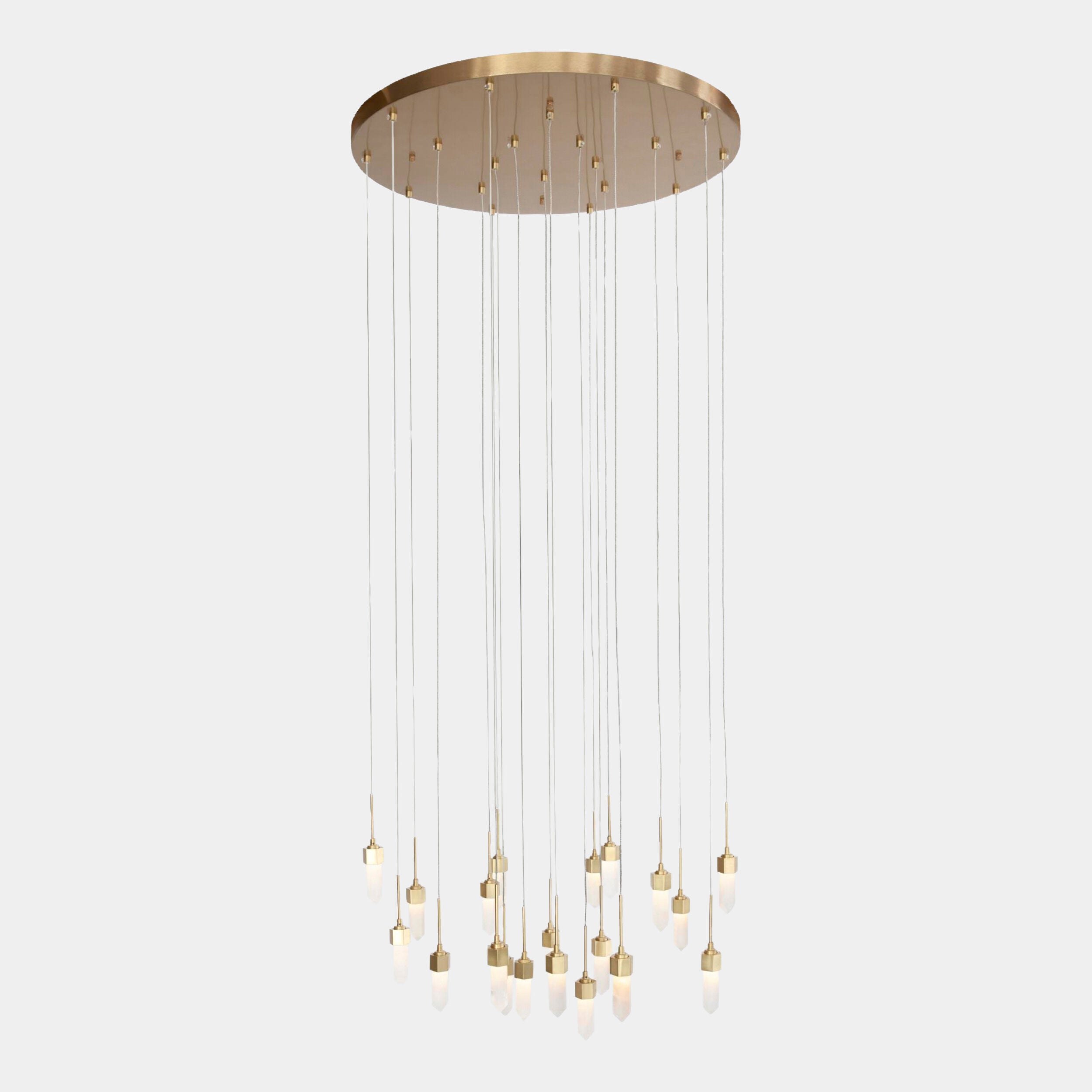 Leo Chandelier-20 Drop Round-Satin Brass